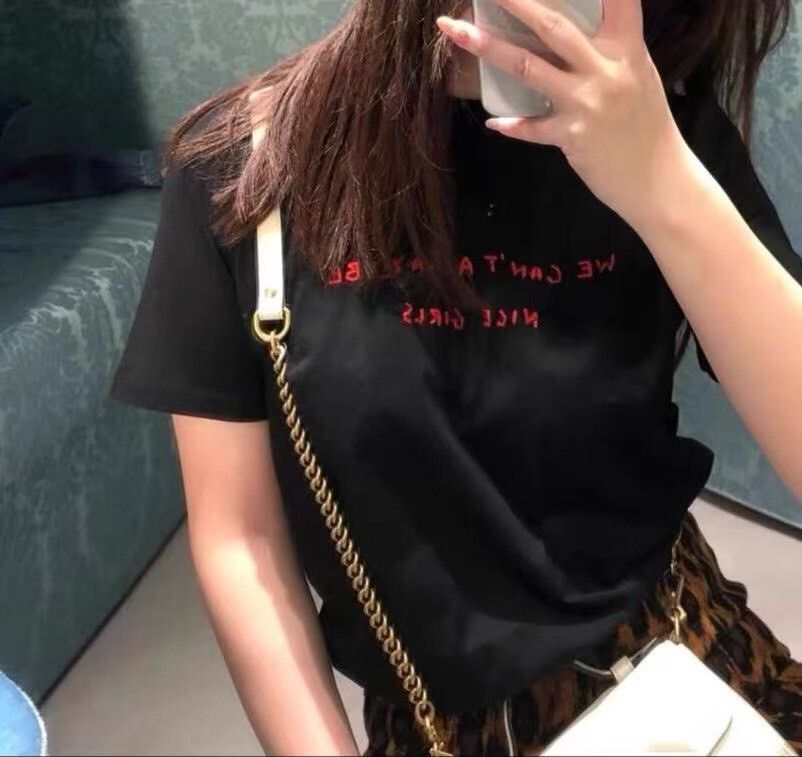 Miu Miu Miu Miu Embroidered Black T-Shirt S Women Size S / US 4 / IT 40 - 8 Thumbnail
