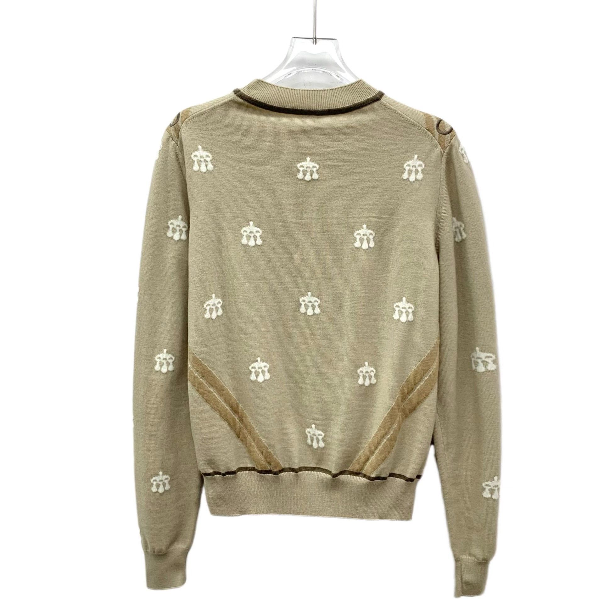 Hermes Hermes Embroidered Brown Sweater M Women Size M / US 6-8 / IT 42-44 - 2 Thumbnail