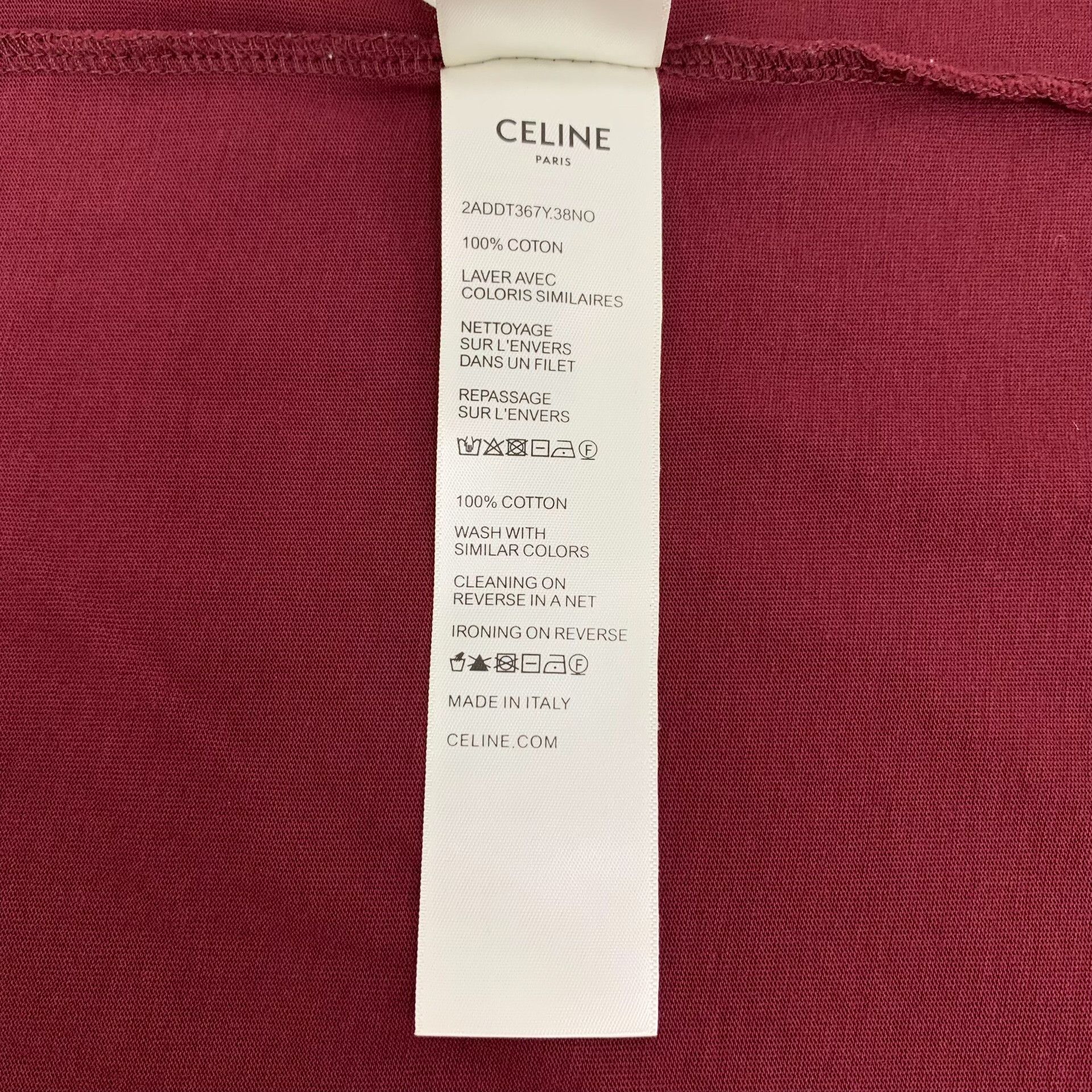 Celine Celine Cotton Embroidered Red T-Shirt S Women Size S / US 4 / IT 40 - 8 Thumbnail