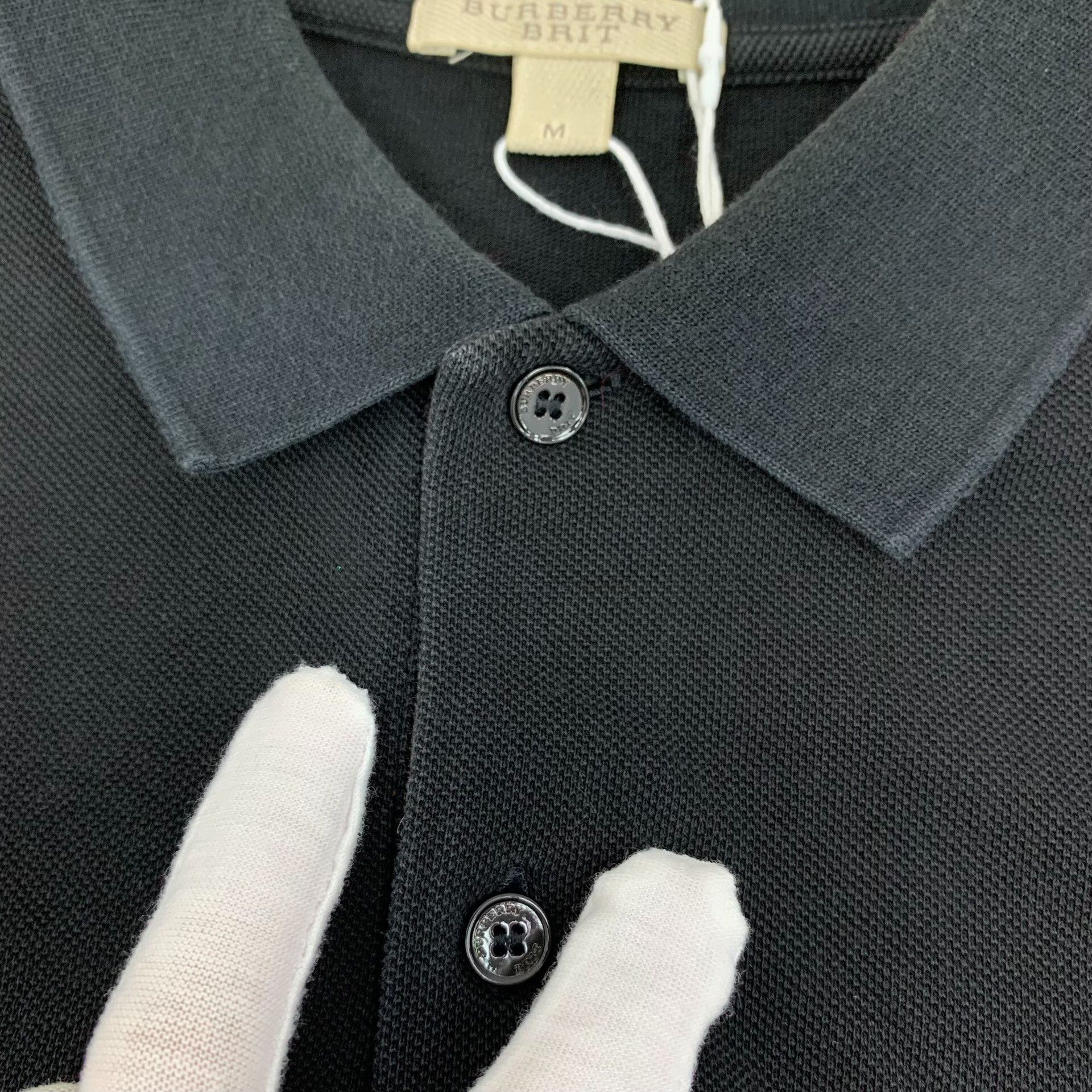 Burberry Burberry Cotton Embroidered Black Polo M Men Size US M / EU 48-50 / 2 - 8 Thumbnail