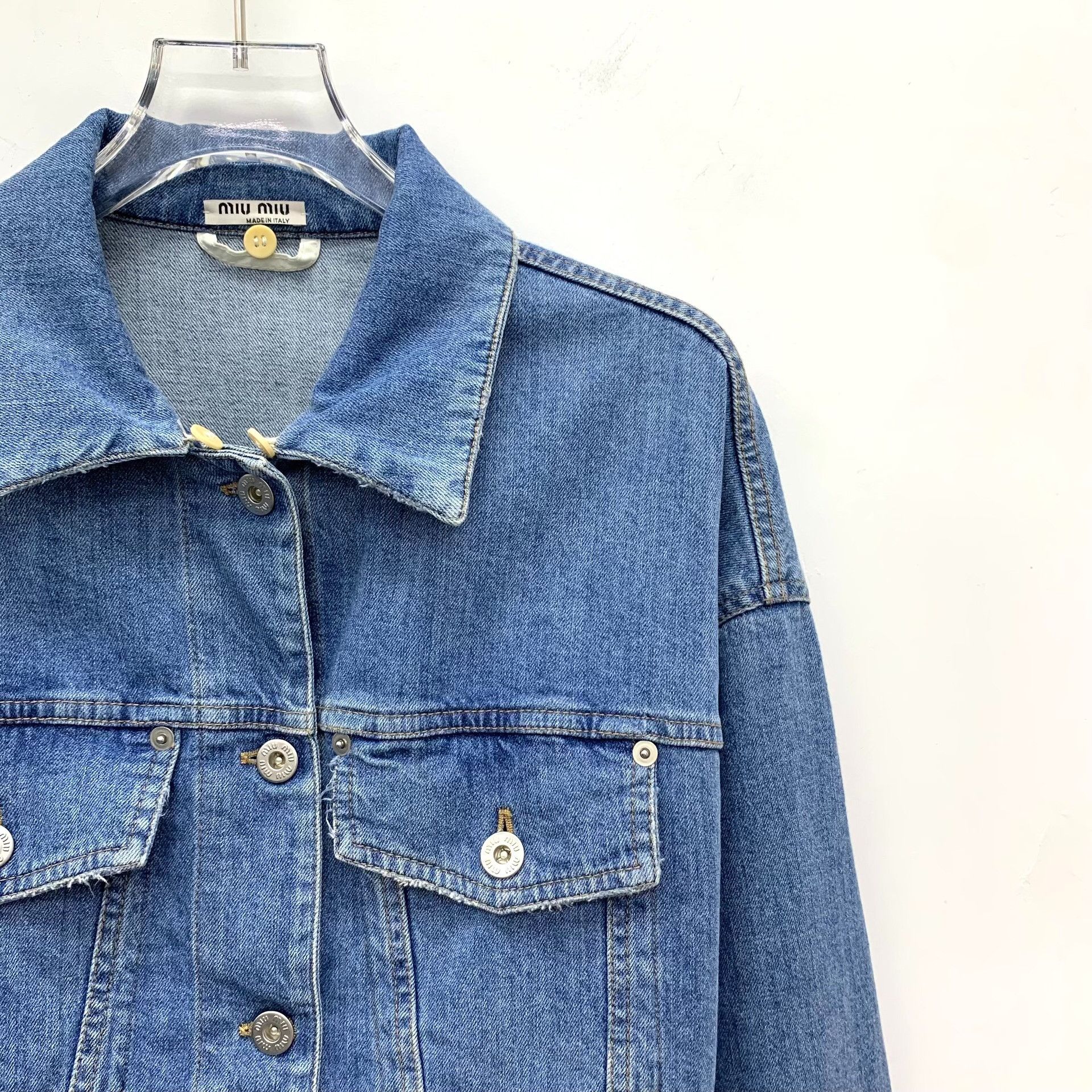 Miu Miu Miu Miu Cotton Blue Jacket M Women Size M / US 6-8 / IT 42-44 - 3 Thumbnail