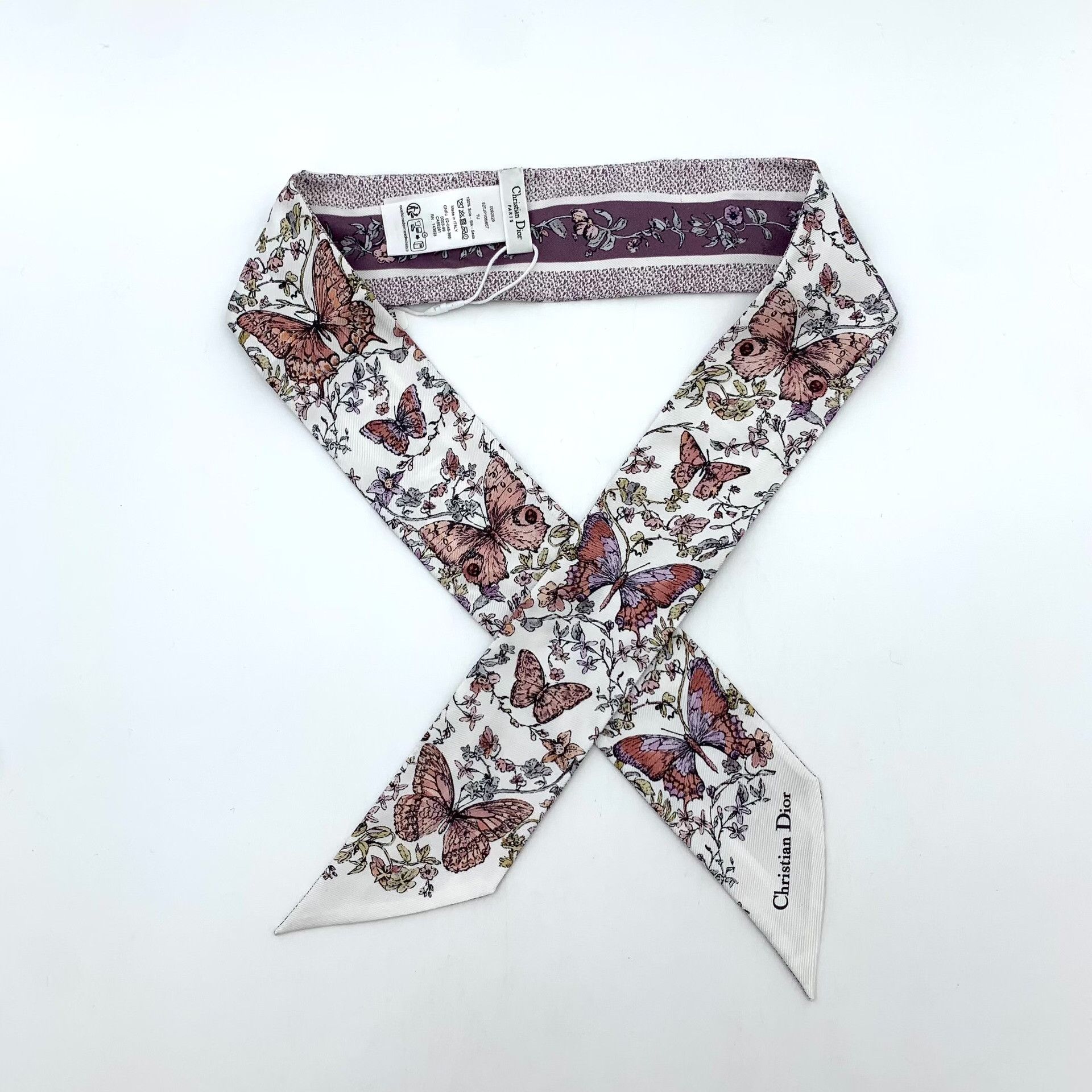 Dior Dior Floral Printed Purple Scarf M Men Size ONE SIZE - 2 Thumbnail