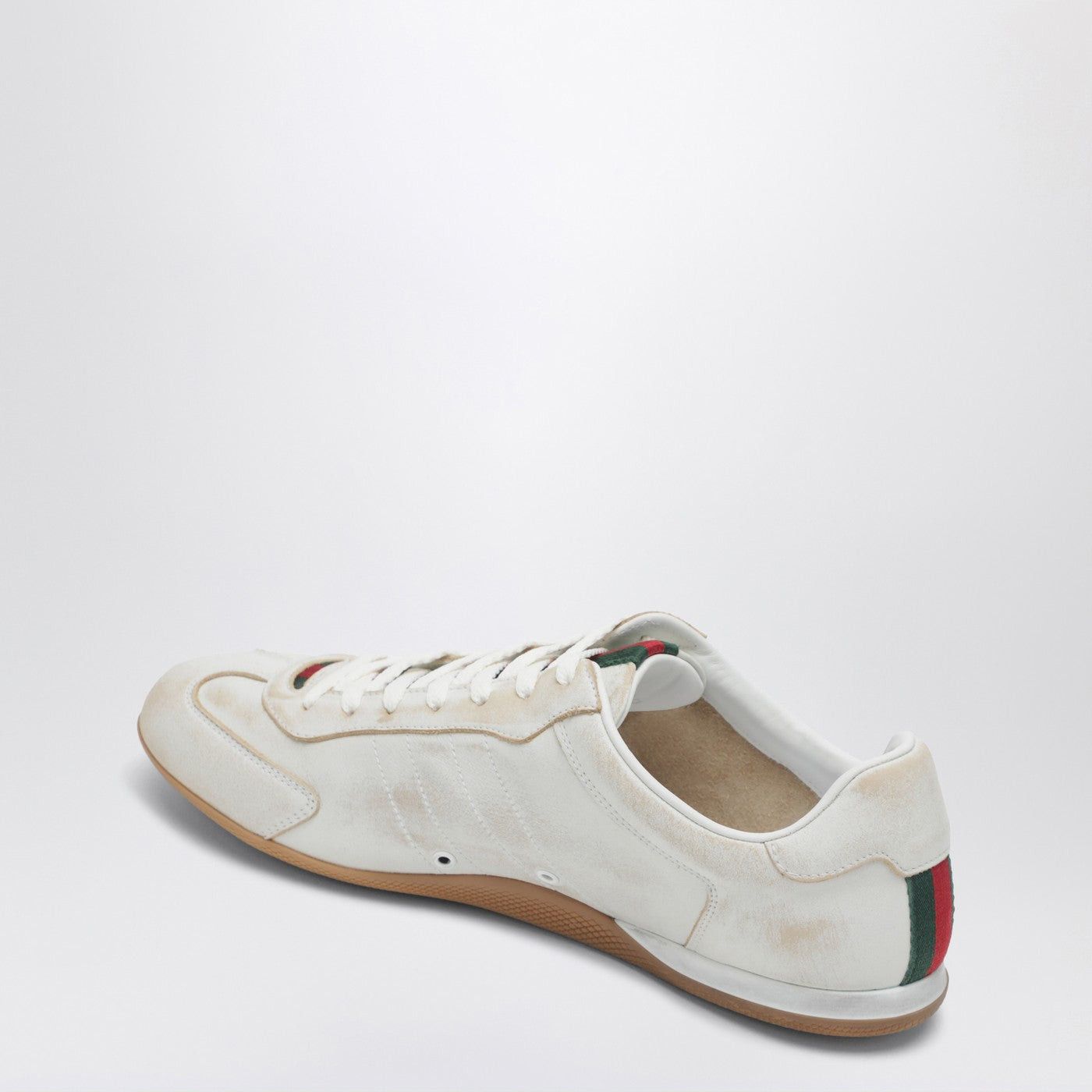 Gucci Gucci Gucci Shift Sneaker In White Delave-Effect Leather Size US 9 / IT 39 - 2 Thumbnail
