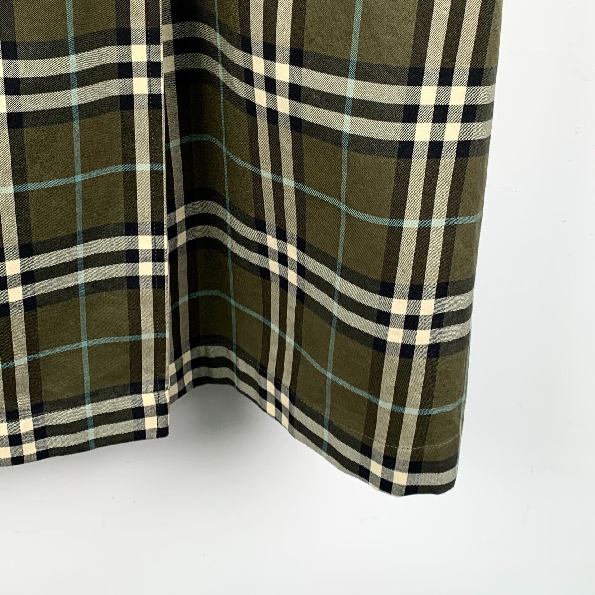 Burberry Burberry Plaid Cotton Green Coat S Women Size S / US 4 / IT 40 - 4 Thumbnail