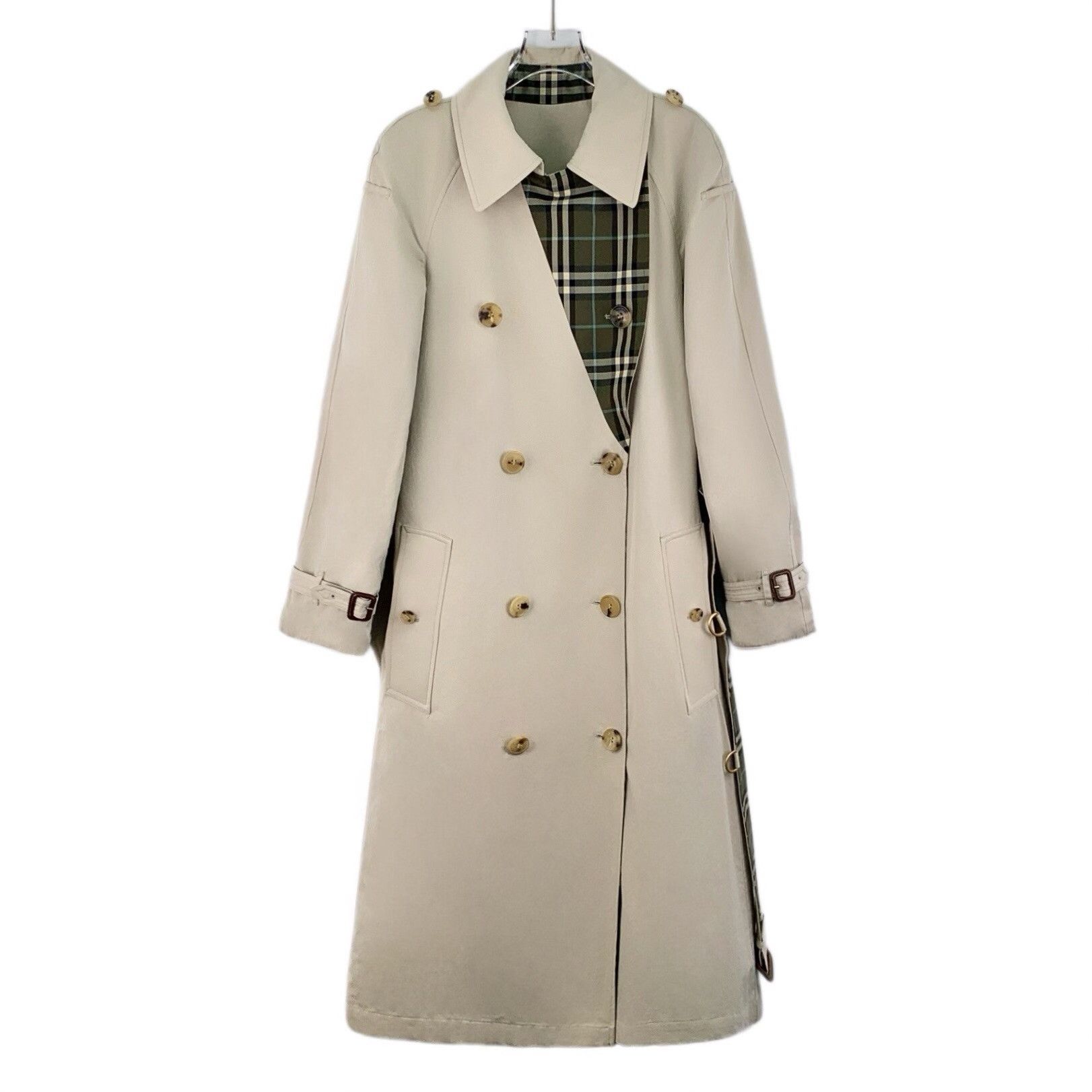 Burberry Burberry Plaid Cotton Green Coat S Women Size S / US 4 / IT 40 - 6 Thumbnail