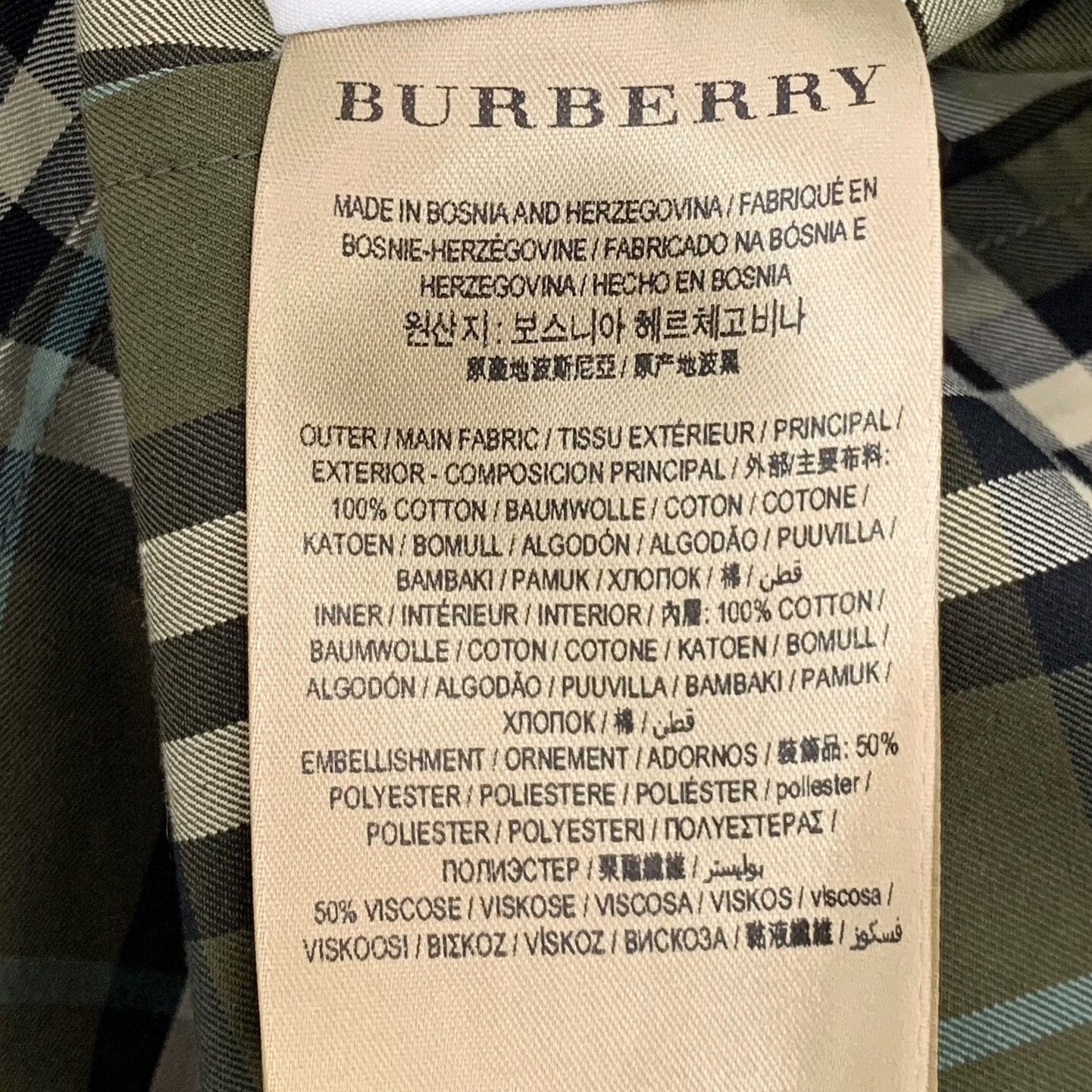 Burberry Burberry Plaid Cotton Green Coat S Women Size S / US 4 / IT 40 - 9 Thumbnail