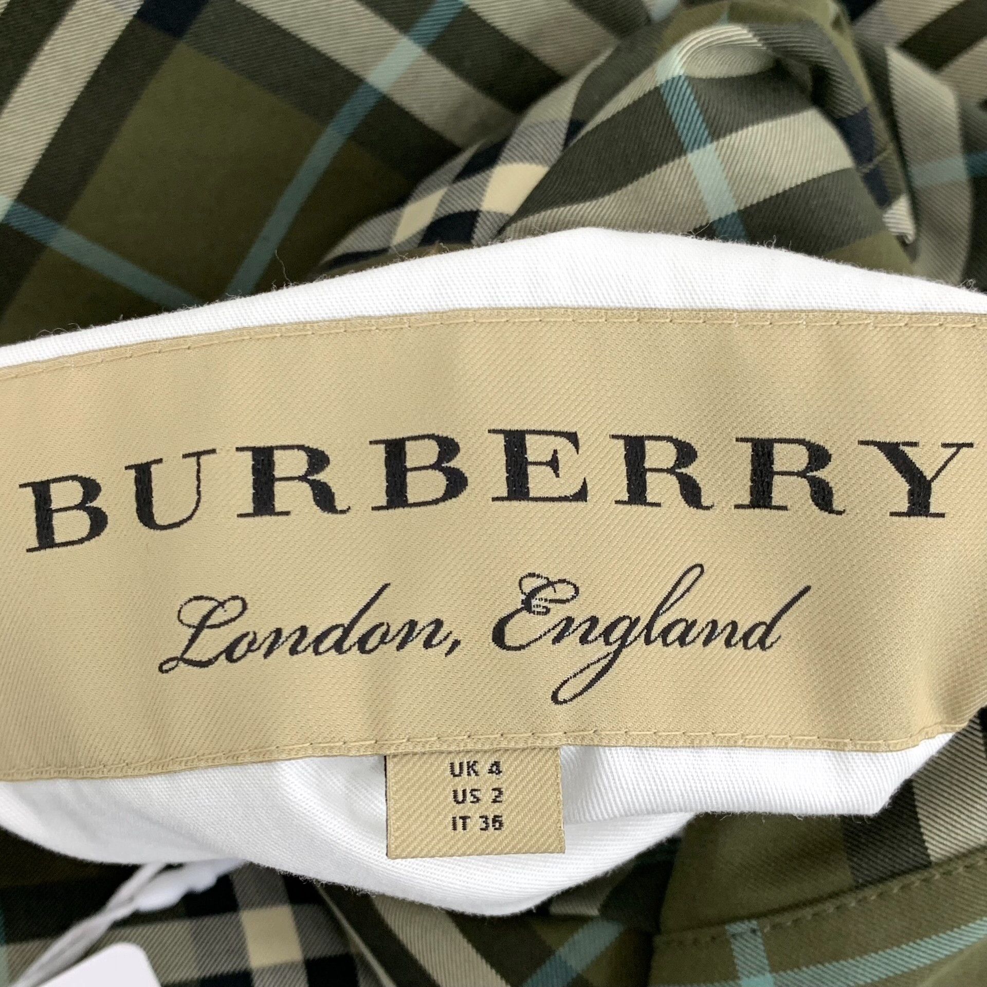 Burberry Burberry Plaid Cotton Green Coat S Women Size S / US 4 / IT 40 - 8 Thumbnail