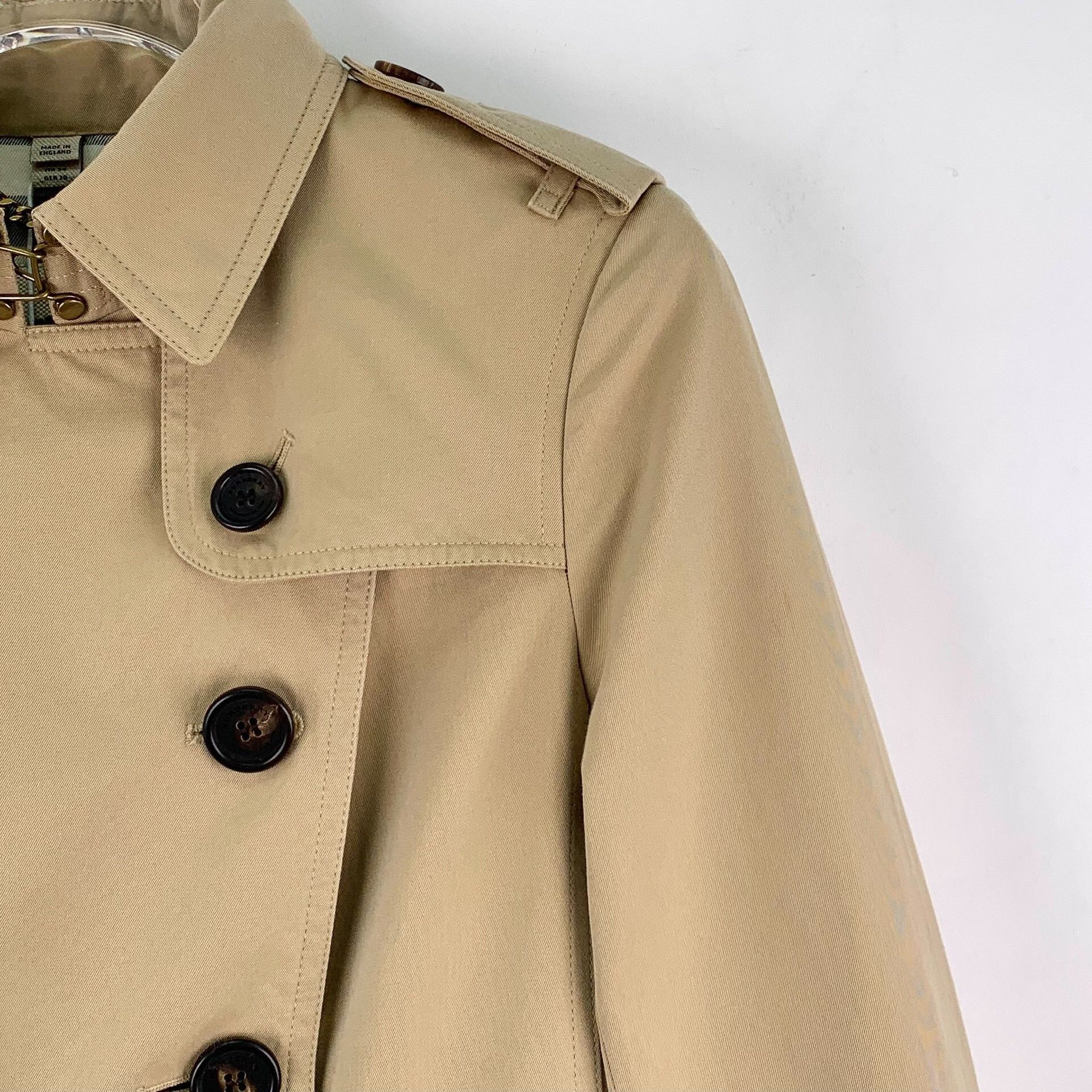 Burberry Burberry Cotton Brown Coat XS Women Size XS / US 0-2 / IT 36-38 - 3 Thumbnail
