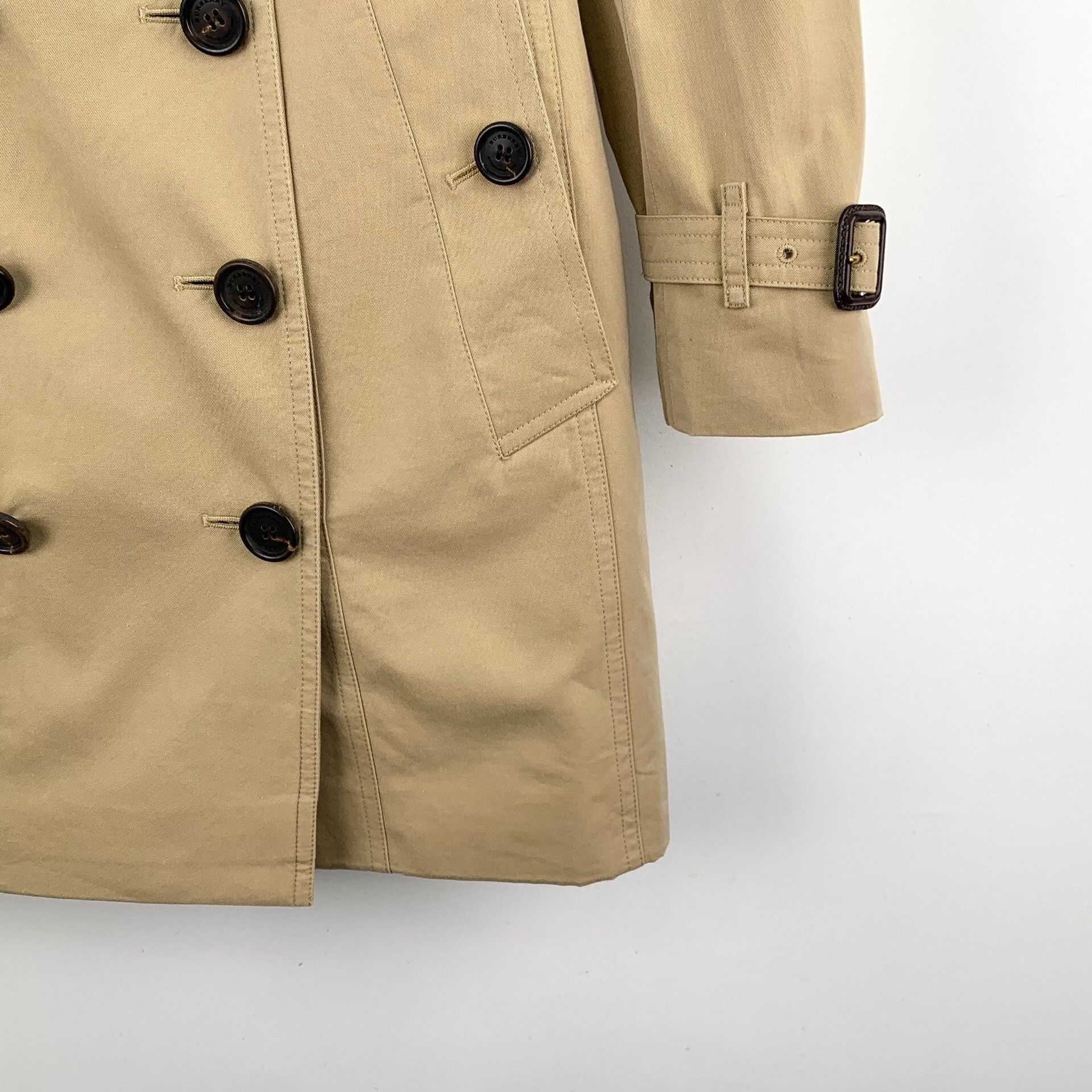 Burberry Burberry Cotton Brown Coat XS Women Size XS / US 0-2 / IT 36-38 - 4 Thumbnail