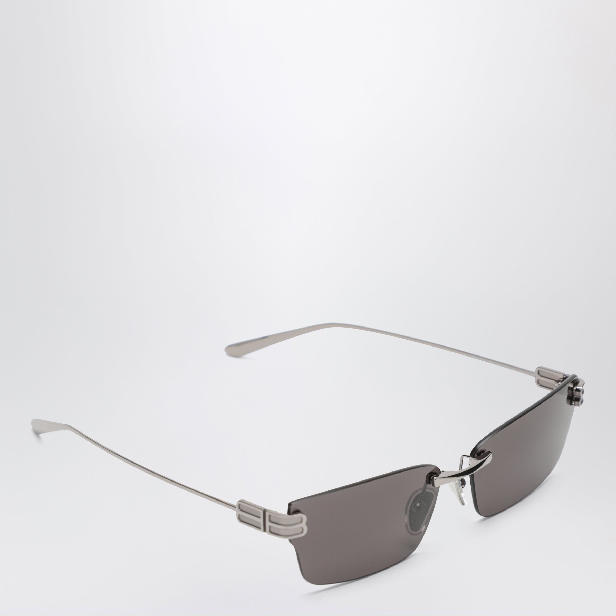 Balenciaga Balenciaga Gossip Rectangular Silver/Black Sunglasses Size ONE SIZE - 2 Thumbnail