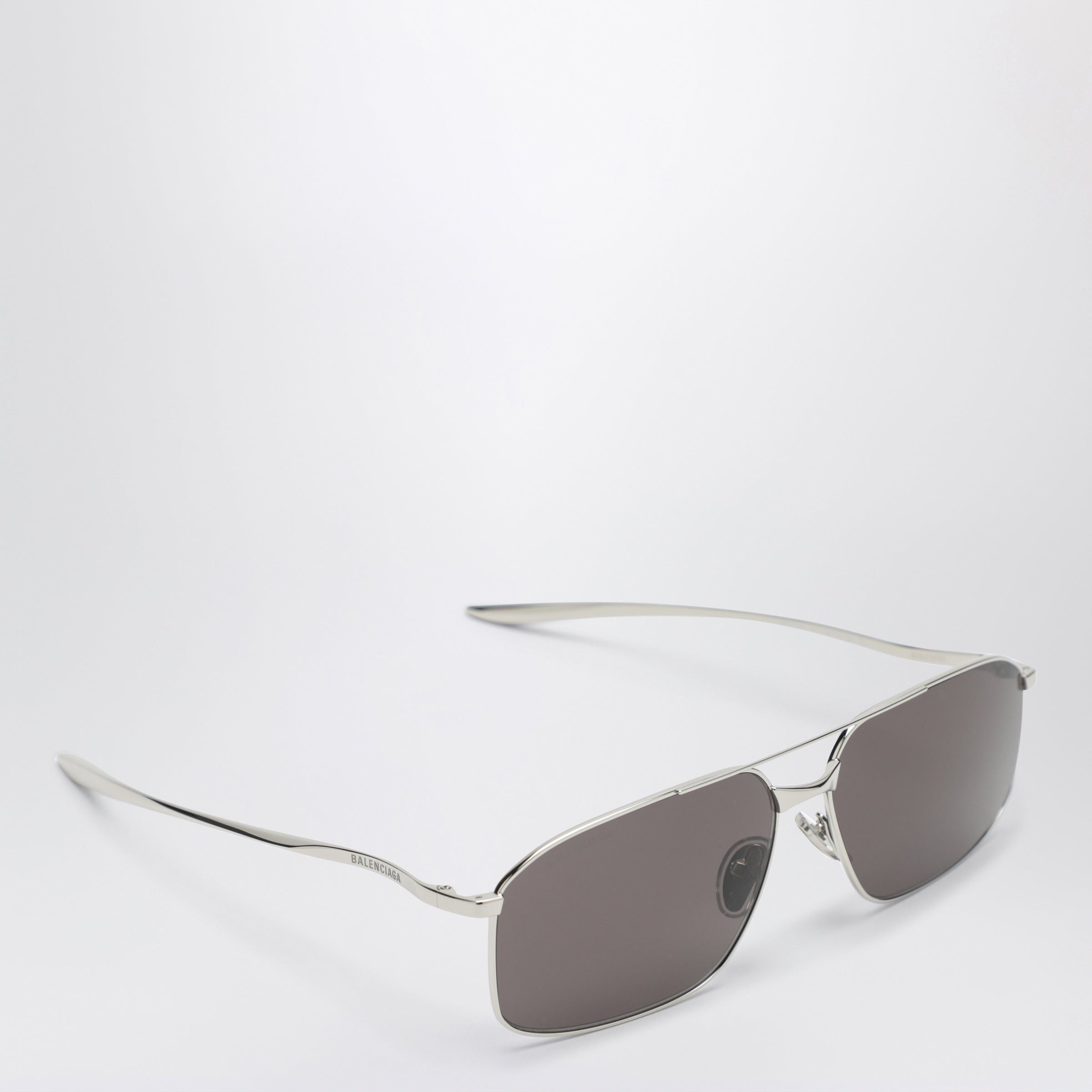 Balenciaga Balenciaga Rectangular Silver/Black Sunglasses Size ONE SIZE - 2 Thumbnail