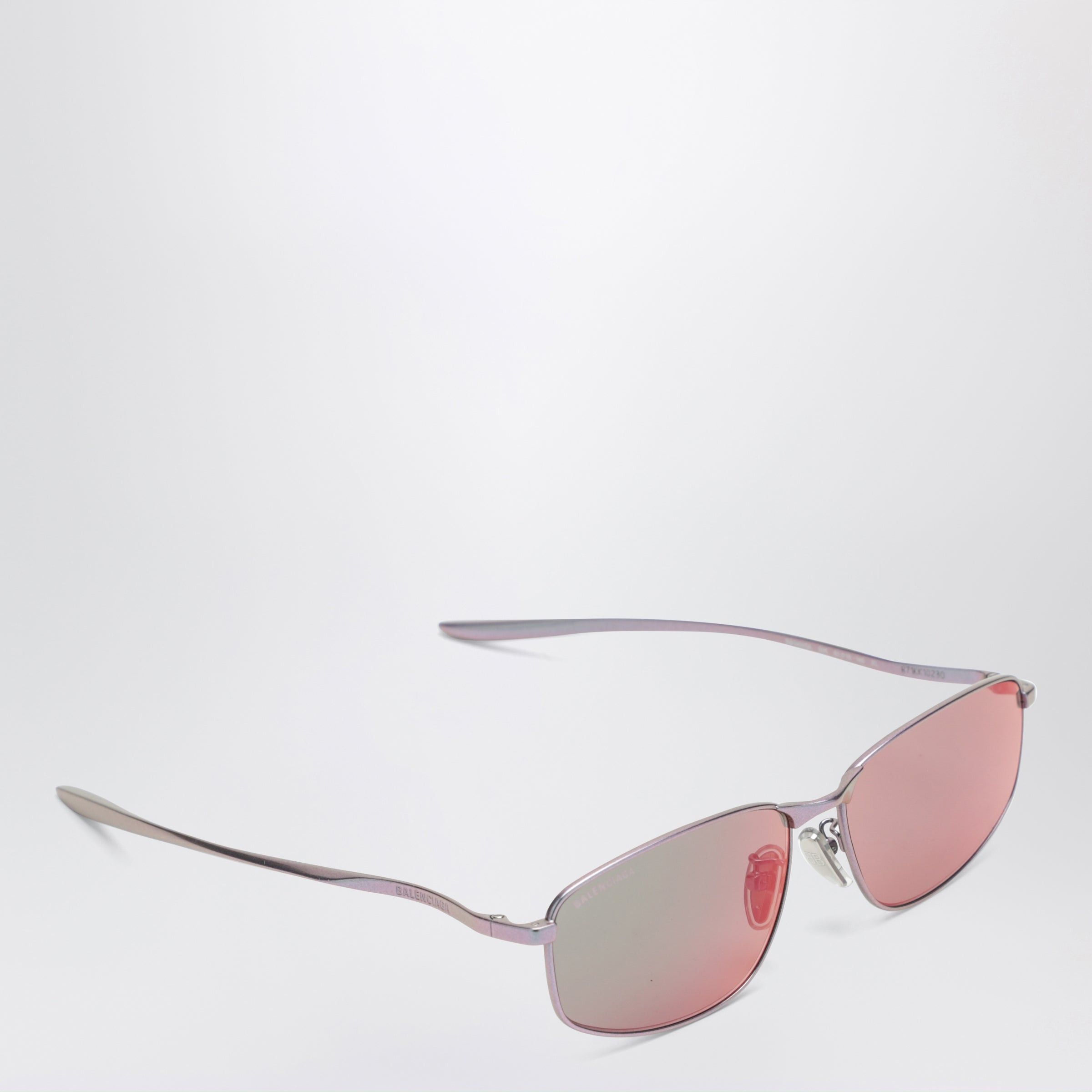 Balenciaga Balenciaga Rectangular Pink Metallic Sunglasses Size ONE SIZE - 2 Thumbnail