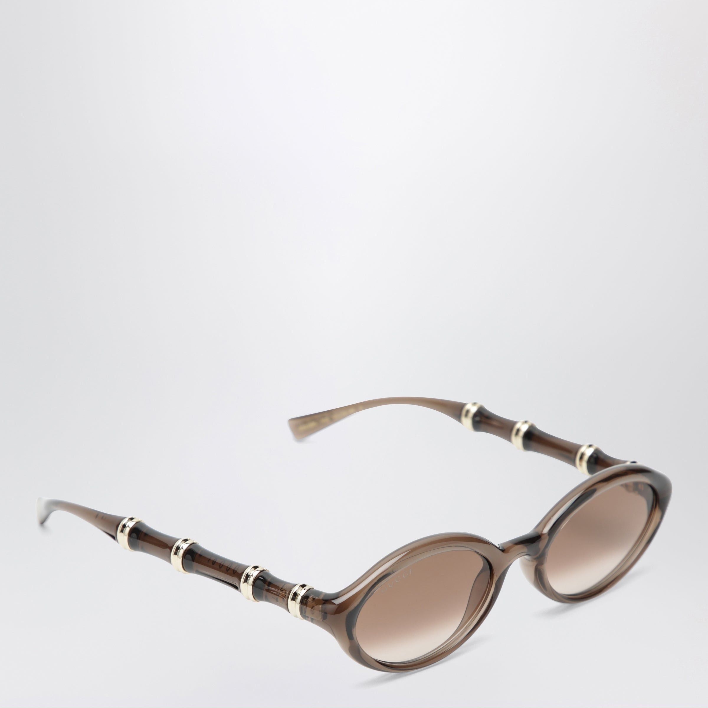 Gucci Gucci Brown Oval Sunglasses Size ONE SIZE - 2 Thumbnail
