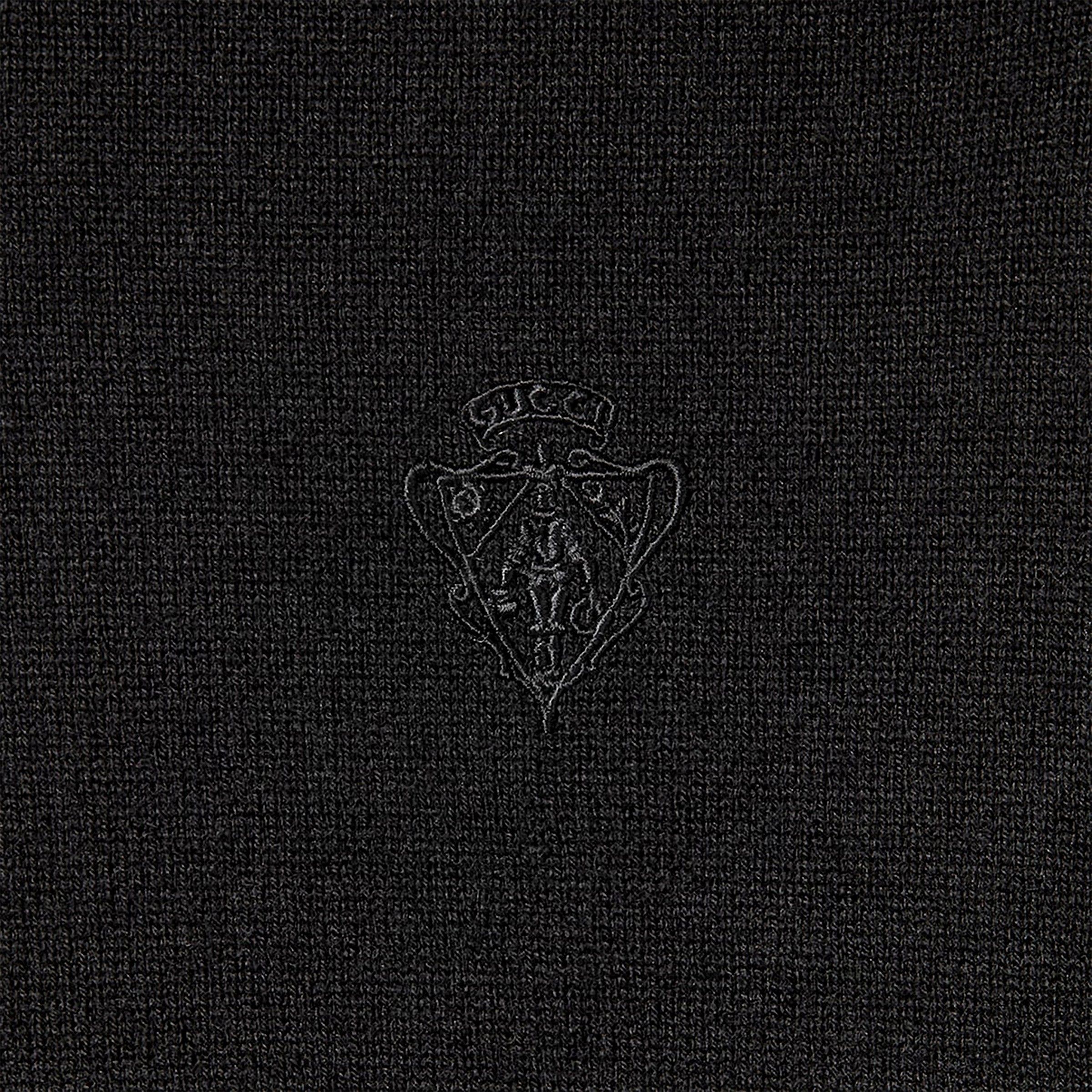 Gucci Gucci Black Wool Turtleneck With Logo Embroidery Size S / US 4 / IT 40 - 2 Thumbnail