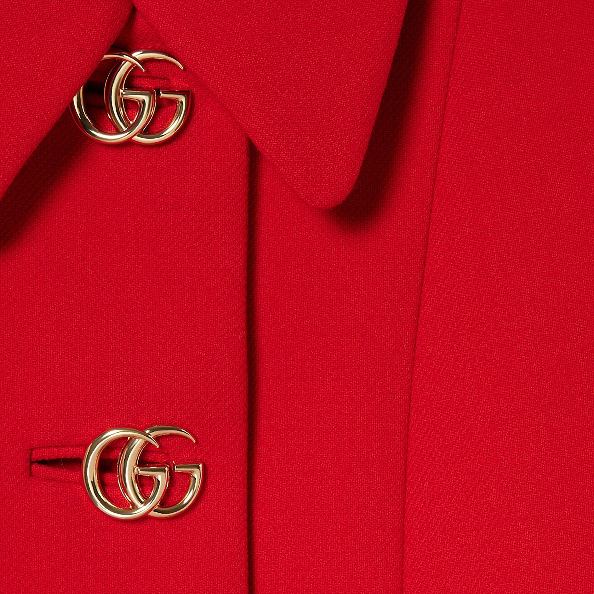 Gucci Gucci Red Wool Coat With Gg Buttons Size M / US 6-8 / IT 42-44 - 2 Thumbnail