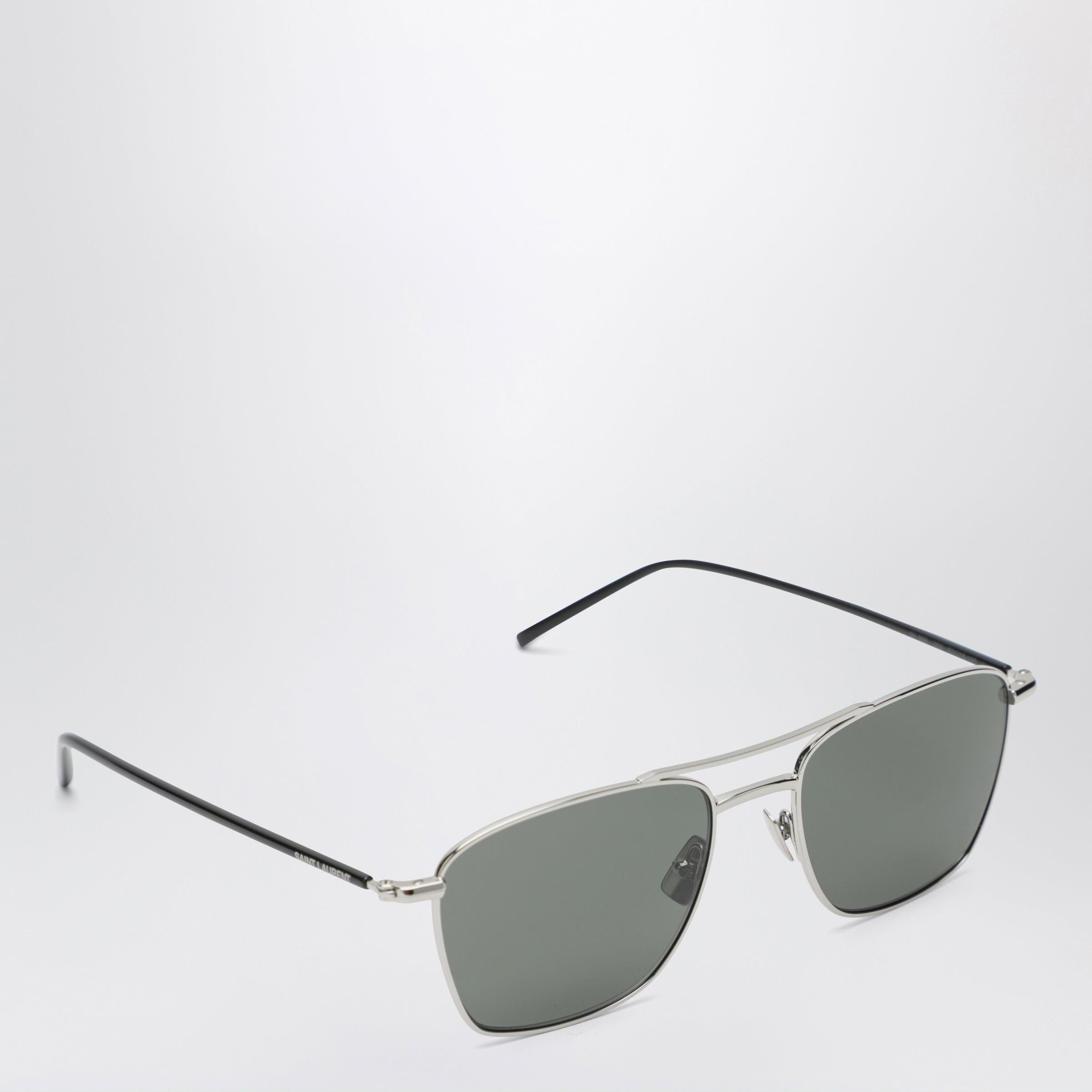 Saint Laurent Paris Saint Laurent Silver Rectangular Metal Sunglasses Size ONE SIZE - 2 Thumbnail