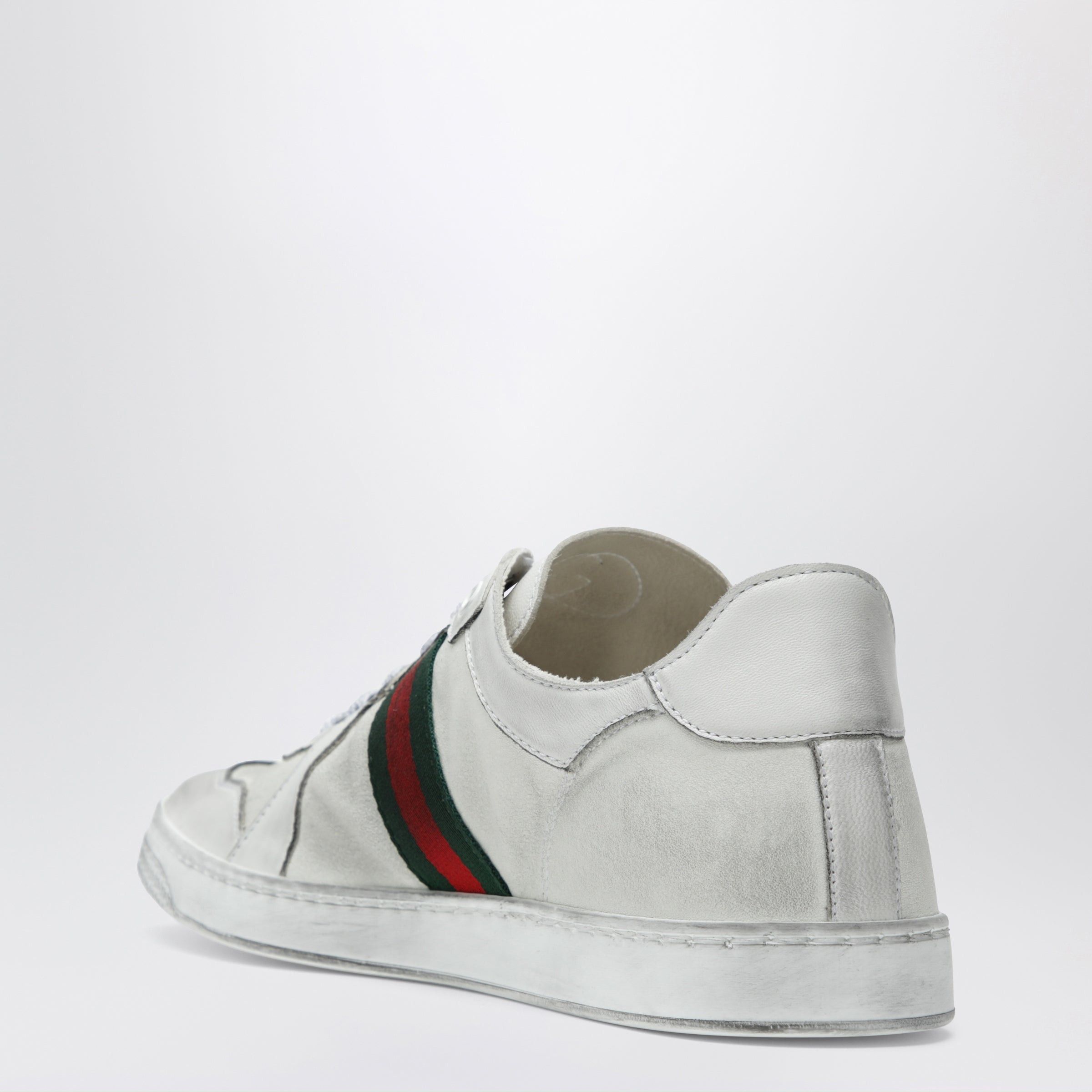 Gucci Gucci Stretch Sneakers In White Leather With Worn Effect Size US 12 / EU 45 - 2 Thumbnail