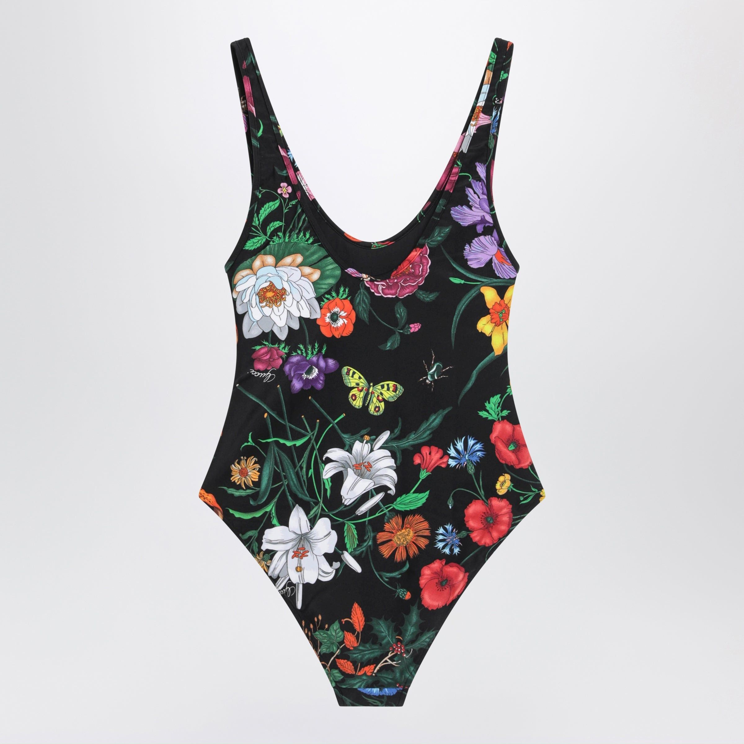 Gucci Gucci Sparkling Jersey Swimsuit With Flora Print Size ONE SIZE - 2 Thumbnail