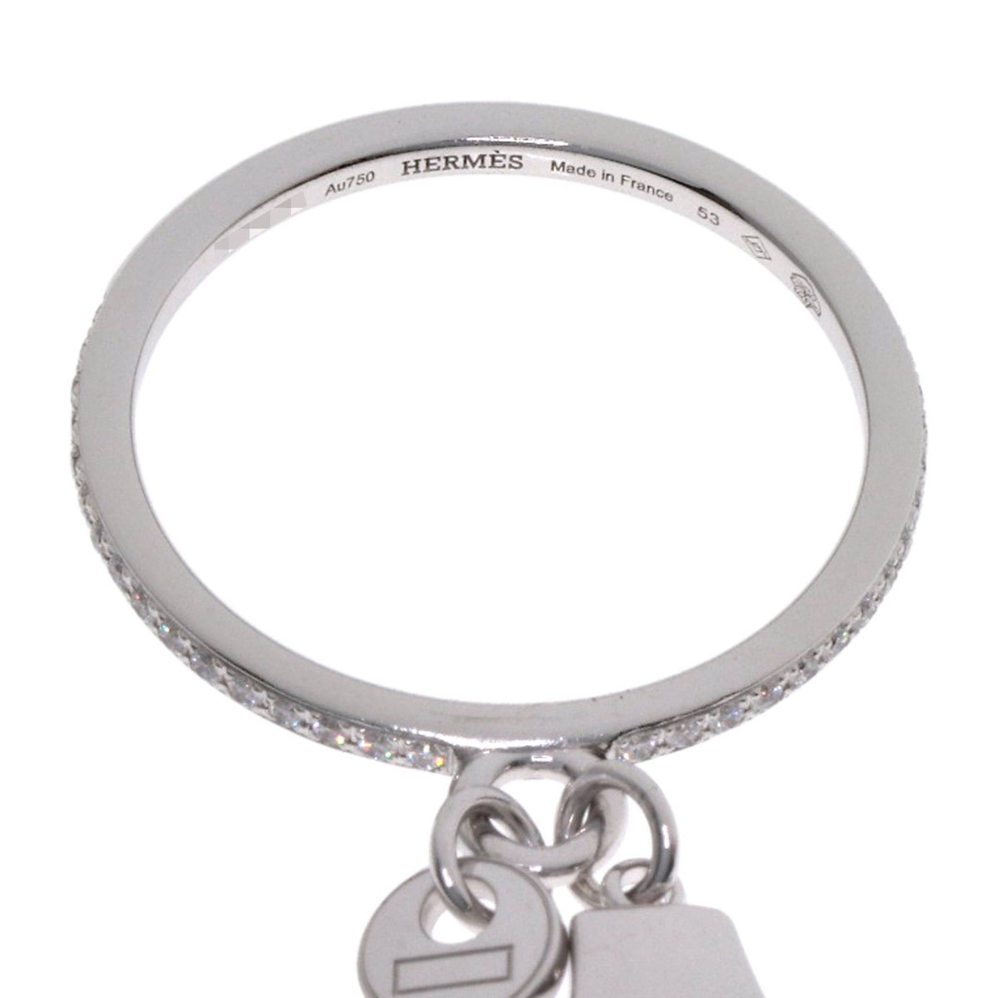 Hermes Hermes Kelly Clochette PM Diamond Ring #53, 18K White Gold, Women's Size ONE SIZE - 5 Thumbnail
