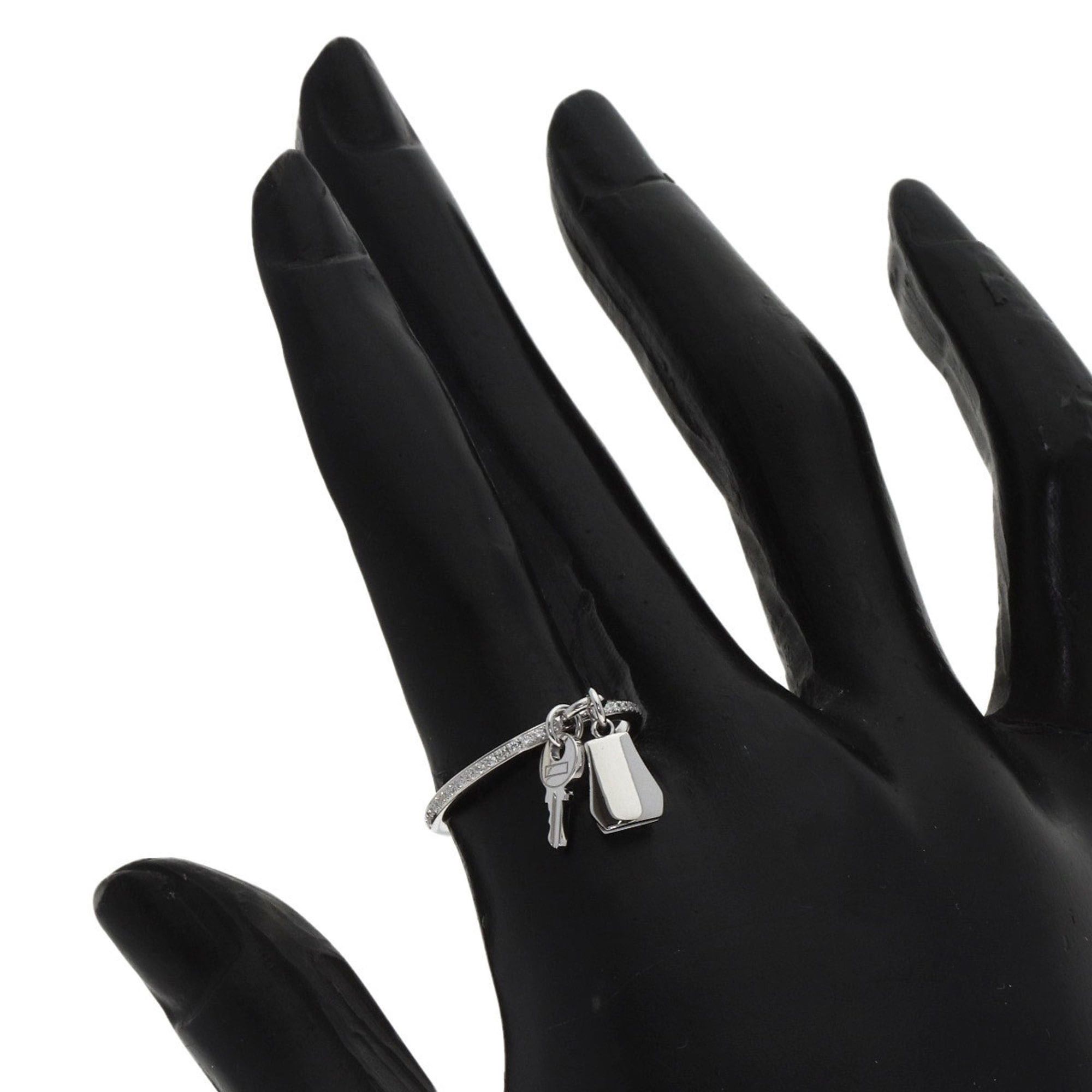 Hermes Hermes Kelly Clochette PM Diamond Ring #53, 18K White Gold, Women's Size ONE SIZE - 8 Thumbnail