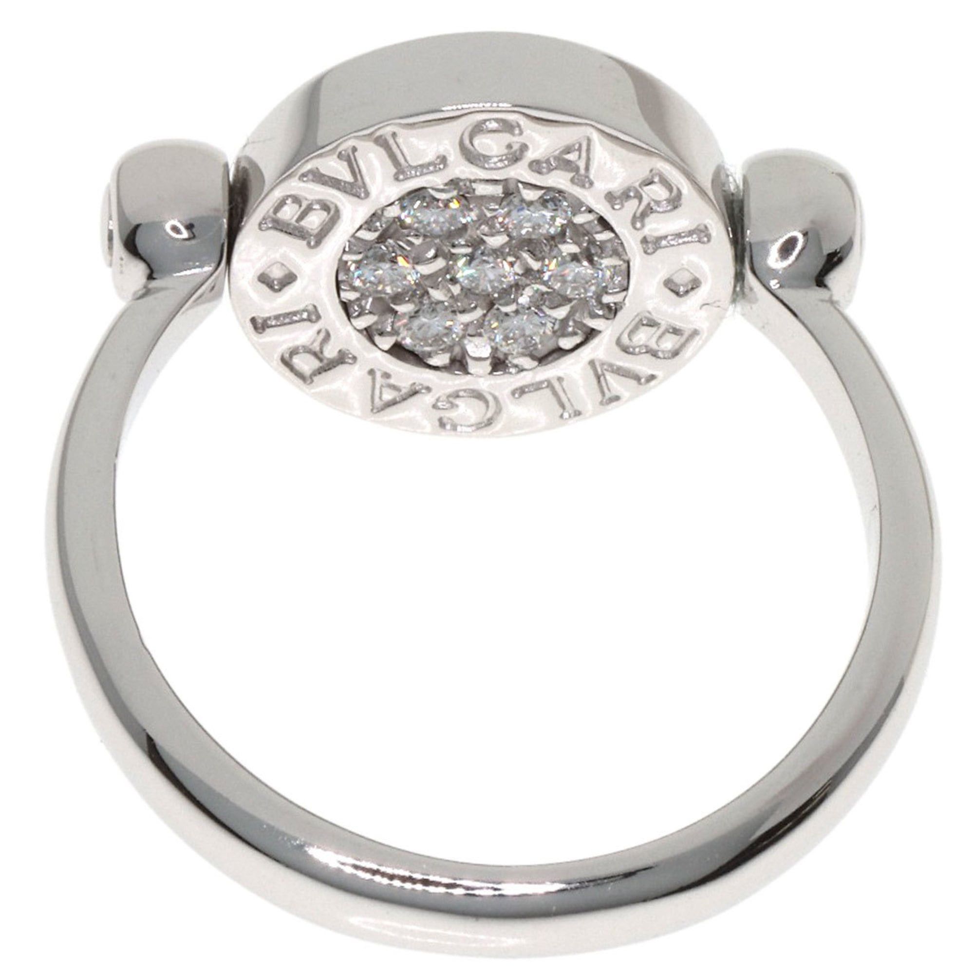 Bvlgari BVLGARI Flip Onyx Diamond Ring - 18K White Gold Women's Size ONE SIZE - 4 Thumbnail