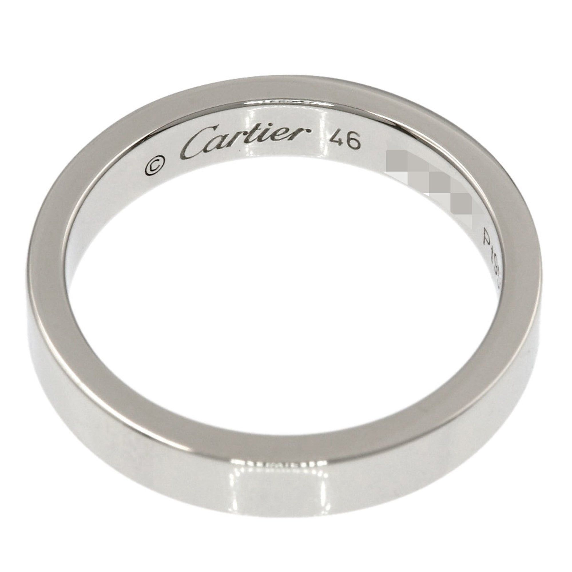 Cartier Cartier Flat Band #46 Ring, Platinum PT950, Women's, CARTIER Size ONE SIZE - 4 Thumbnail