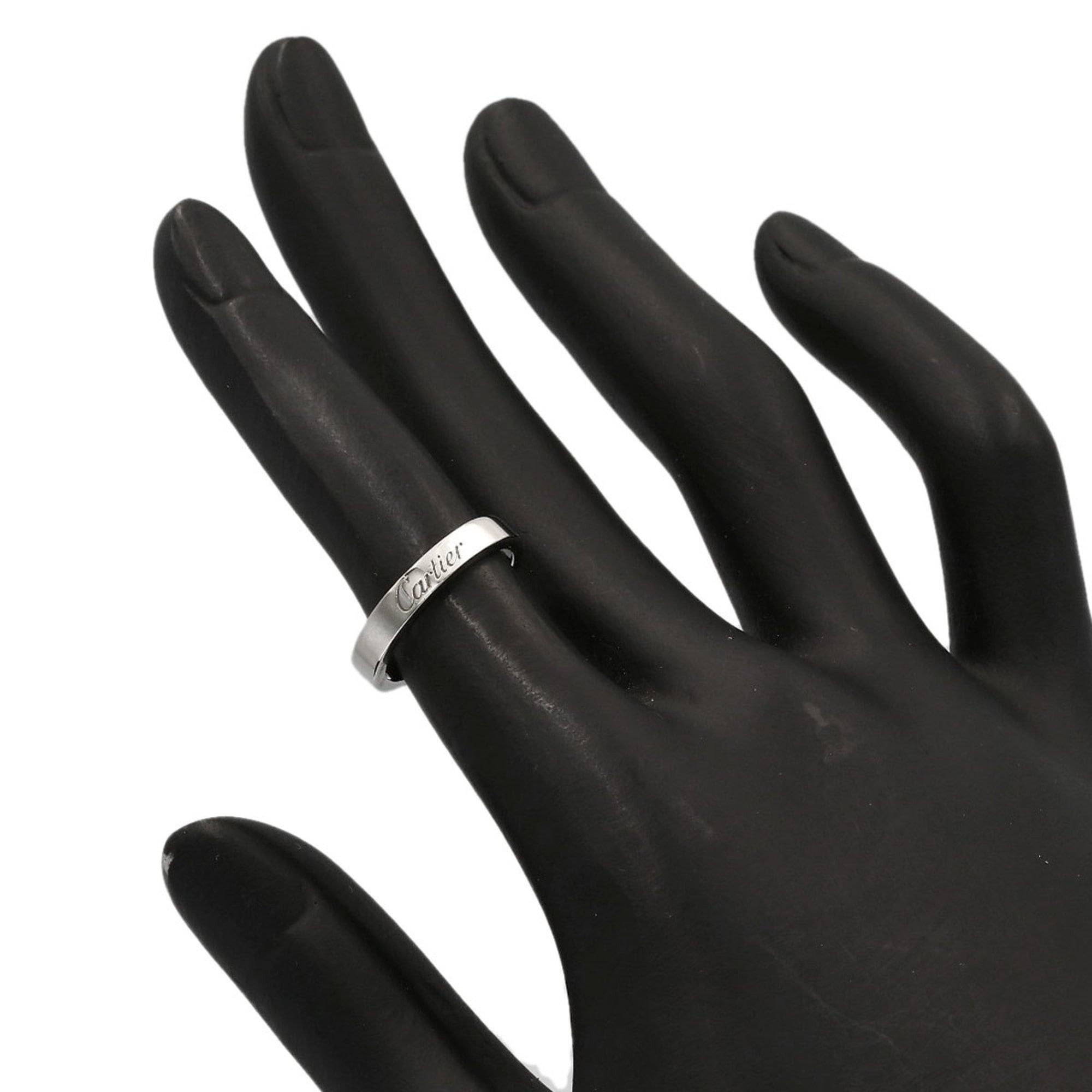 Cartier Cartier Flat Band #46 Ring, Platinum PT950, Women's, CARTIER Size ONE SIZE - 6 Thumbnail