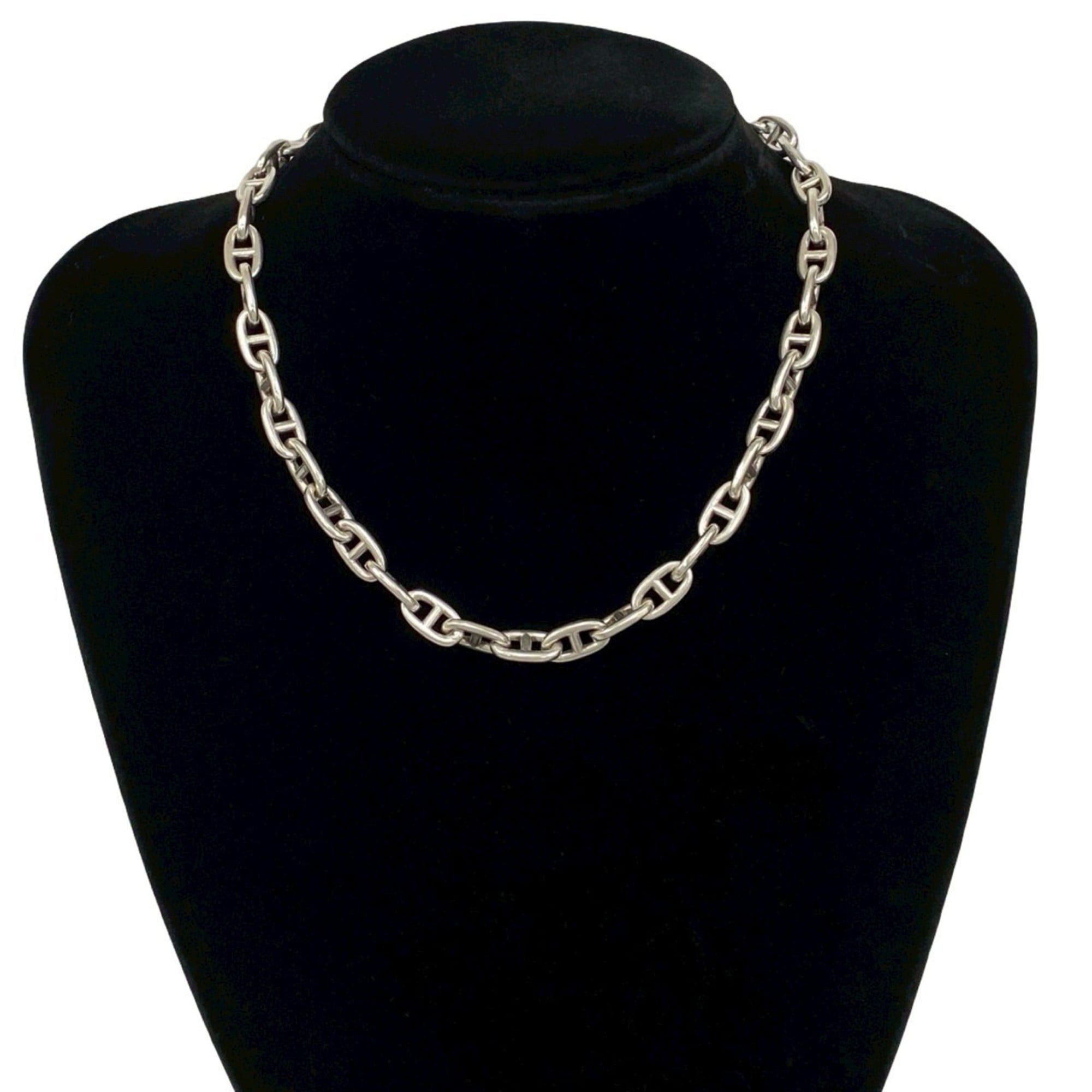 Hermes HERMES Chaine d'Ancre PM Necklace, 43 links, cursive logo, sterling silver 925 chain, choker, 73039 Size ONE SIZE - 2 Thumbnail