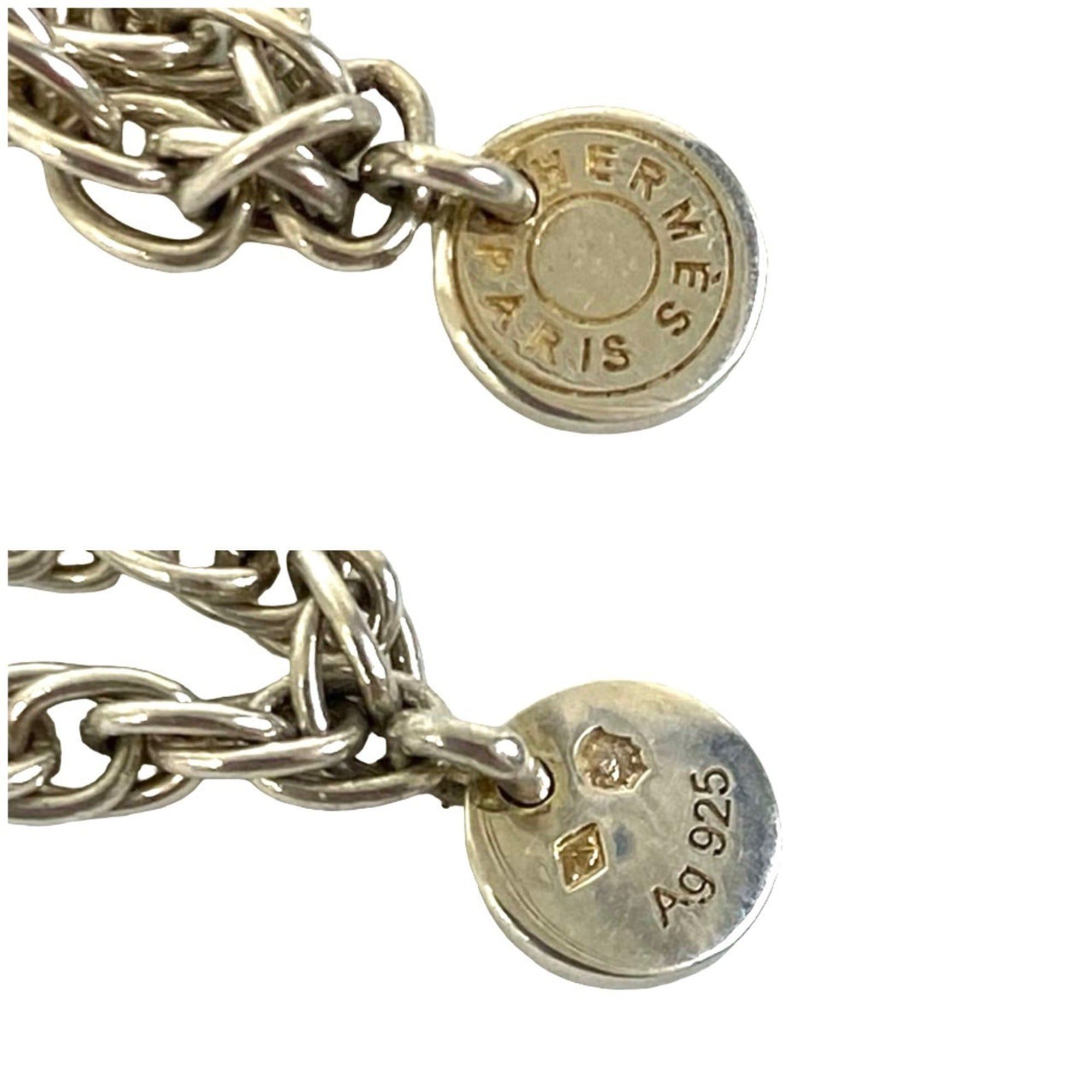 Hermes HERMES Vintage Atalante Necklace, Sterling Silver 925 Chain Pendant, Silver, Item No. 49247 Size ONE SIZE - 3 Thumbnail