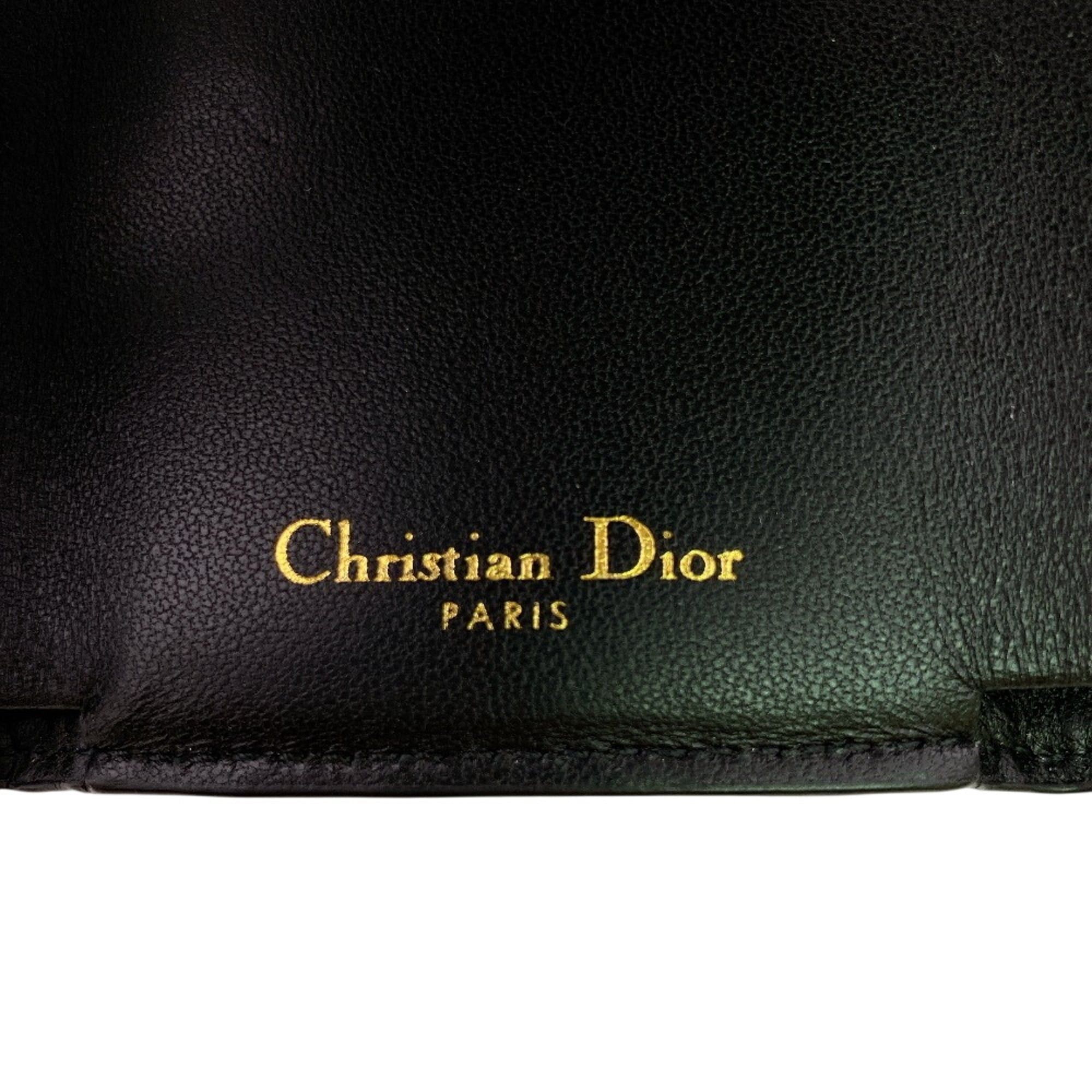 Dior Christian Dior Lady Compact Wallet Lotus Tri-fold Black Size ONE SIZE - 11 Thumbnail