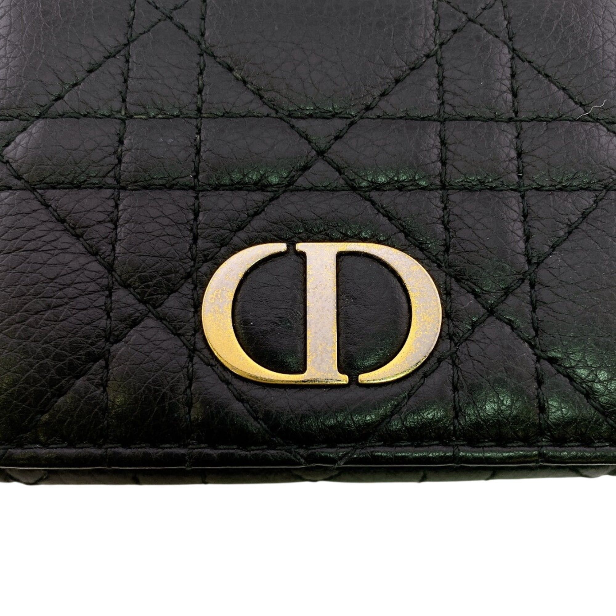 Dior Christian Dior Lady Compact Wallet Lotus Tri-fold Black Size ONE SIZE - 7 Thumbnail