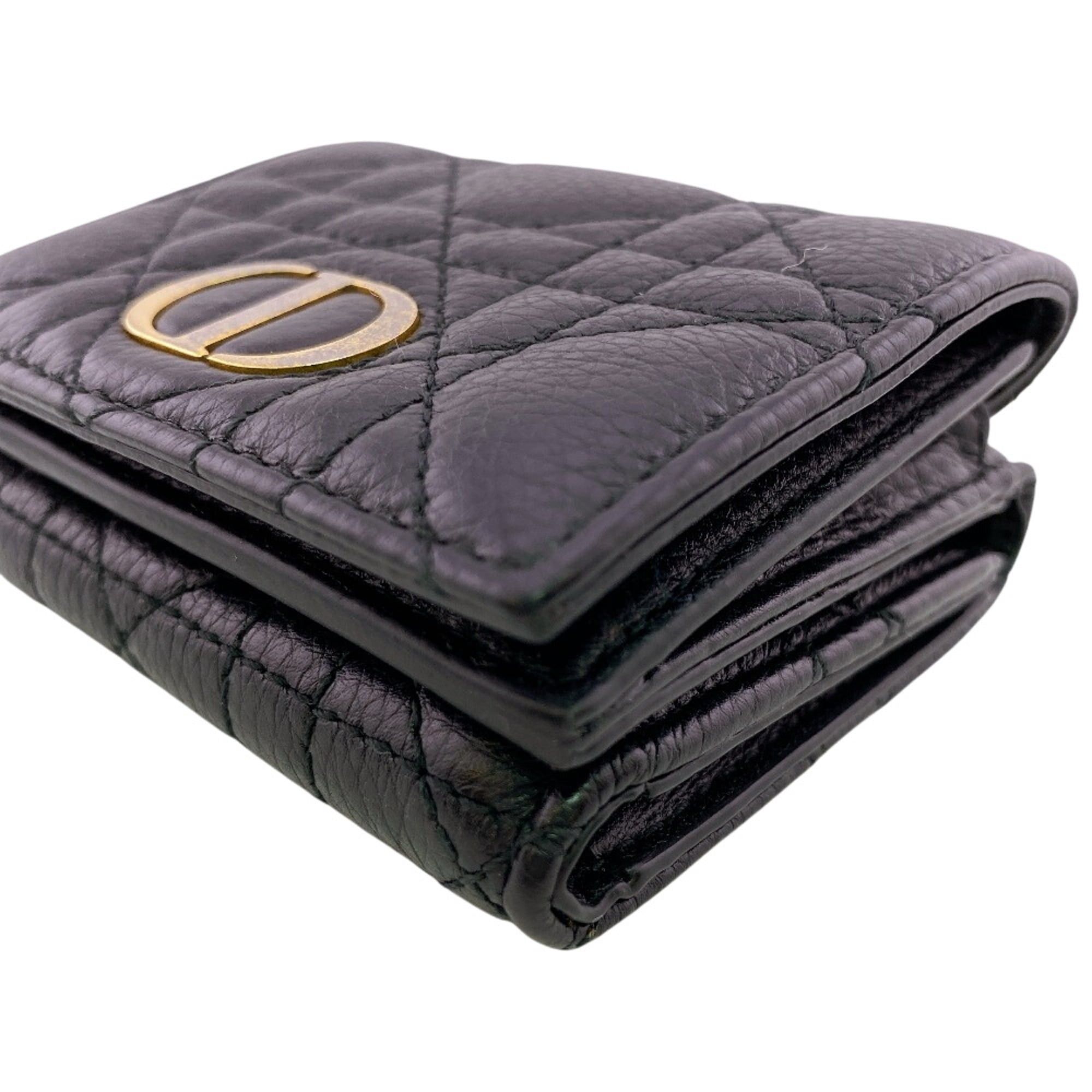 Dior Christian Dior Lady Compact Wallet Lotus Tri-fold Black Size ONE SIZE - 4 Thumbnail
