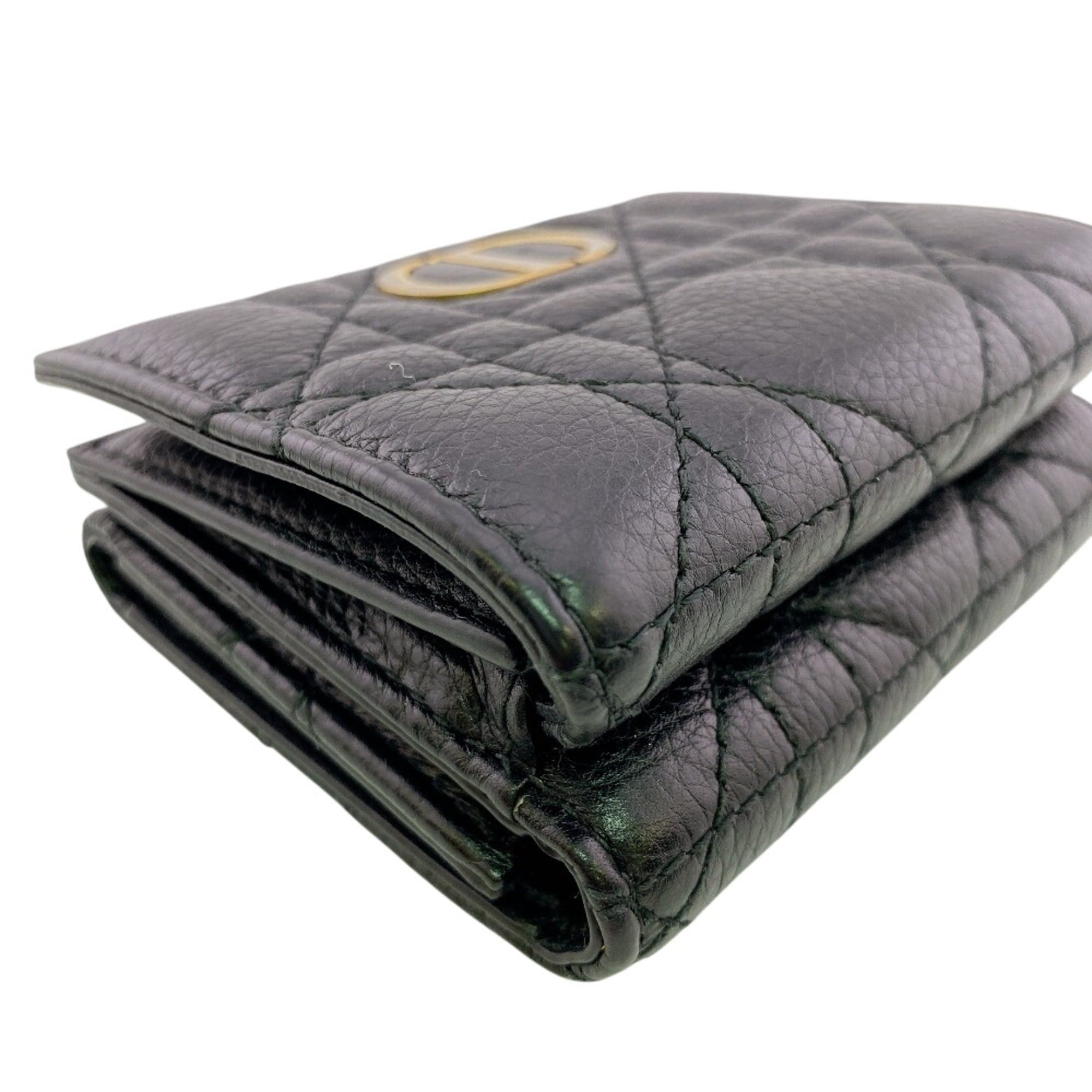 Dior Christian Dior Lady Compact Wallet Lotus Tri-fold Black Size ONE SIZE - 3 Thumbnail