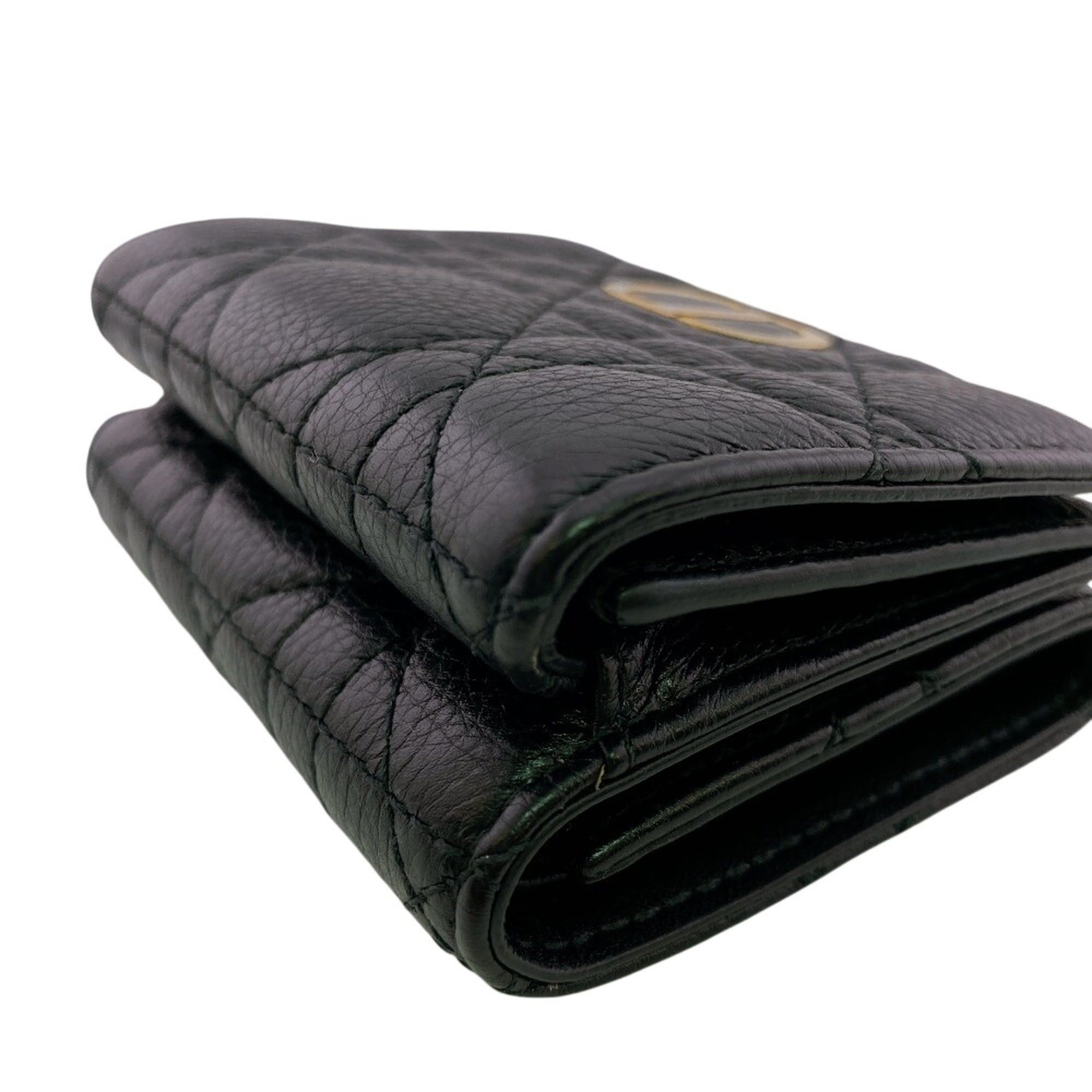 Dior Christian Dior Lady Compact Wallet Lotus Tri-fold Black Size ONE SIZE - 6 Thumbnail