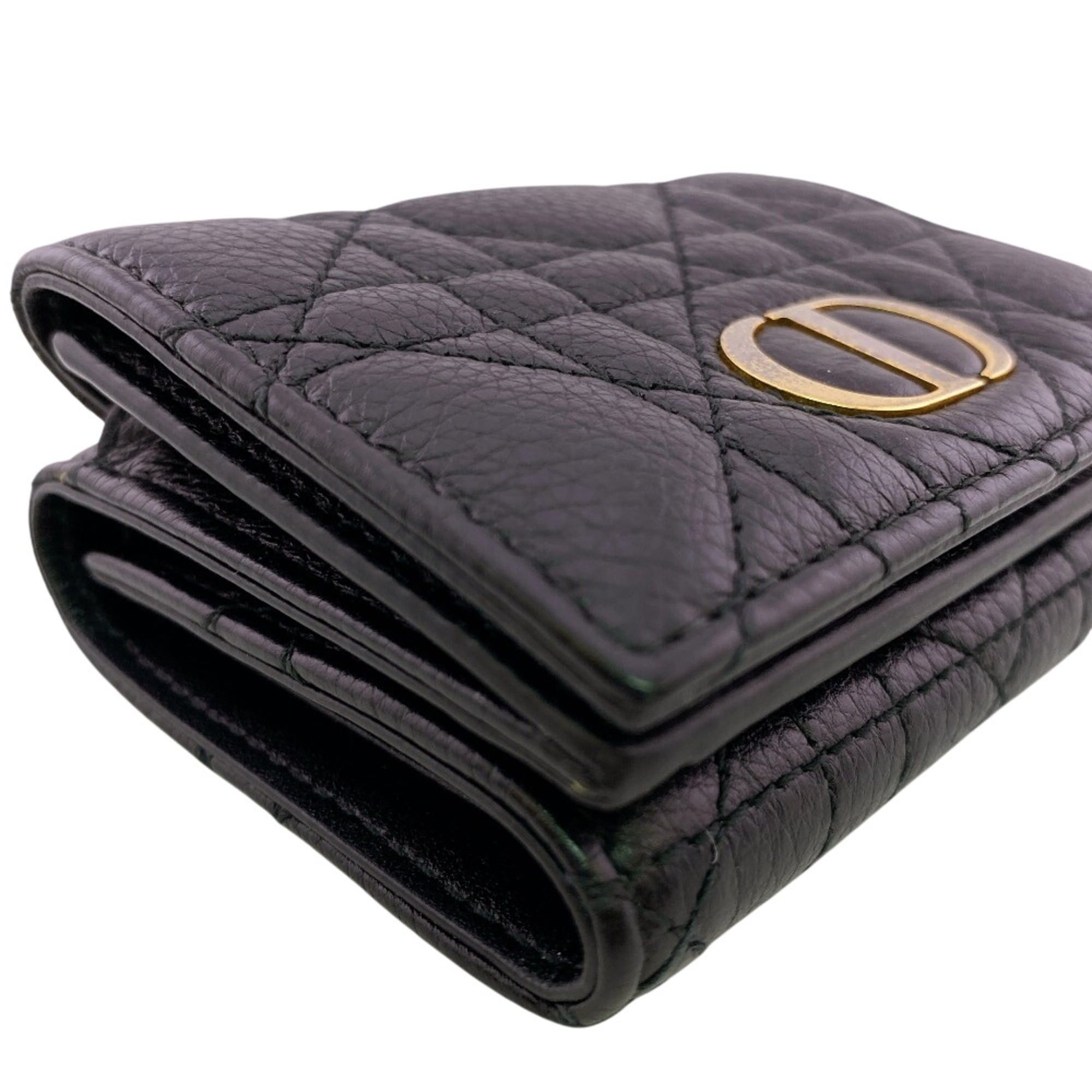 Dior Christian Dior Lady Compact Wallet Lotus Tri-fold Black Size ONE SIZE - 5 Thumbnail