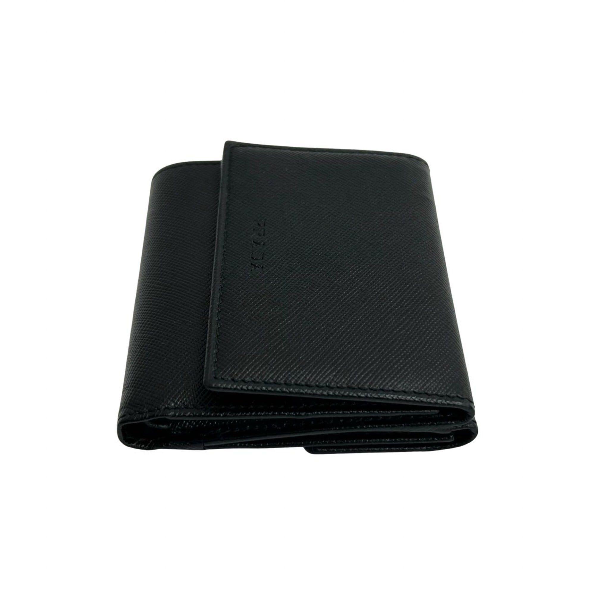 Prada PRADA Saffiano Leather Tri-fold Wallet, Black, Item No. 23040 Size ONE SIZE - 5 Thumbnail