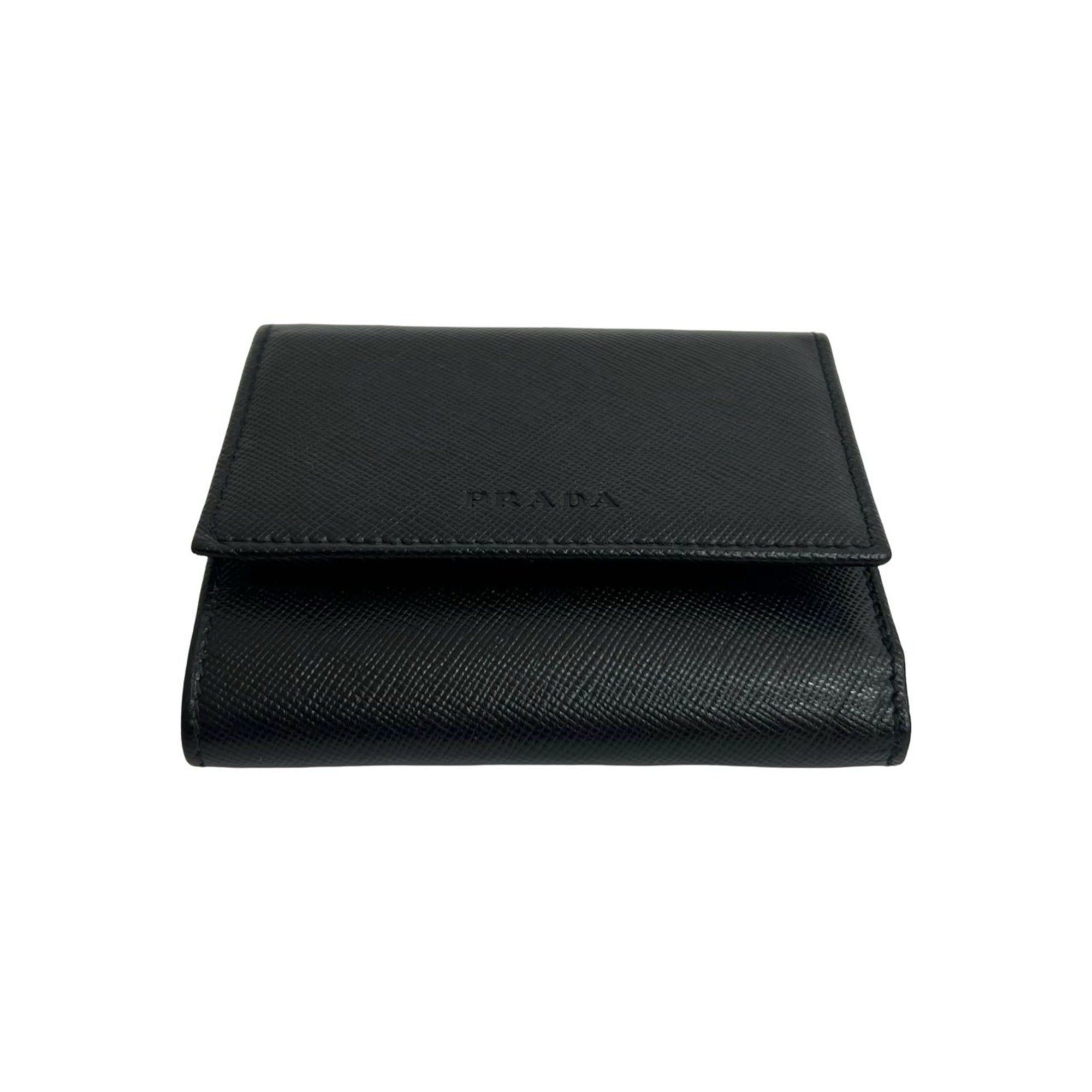 Prada PRADA Saffiano Leather Tri-fold Wallet, Black, Item No. 23040 Size ONE SIZE - 6 Thumbnail