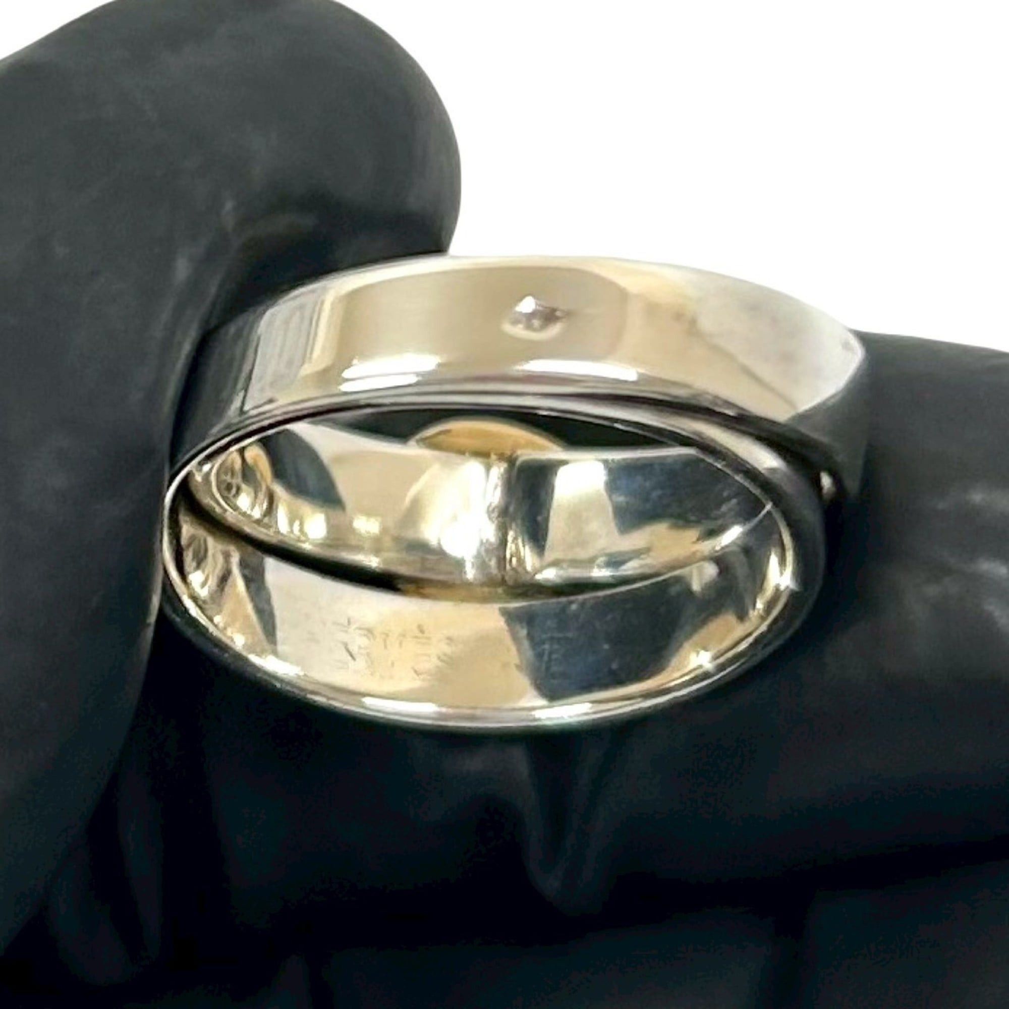 Hermes HERMES Double True Ring, Sterling Silver 925 and 18K Gold, Size 8, 70579 Size ONE SIZE - 3 Thumbnail