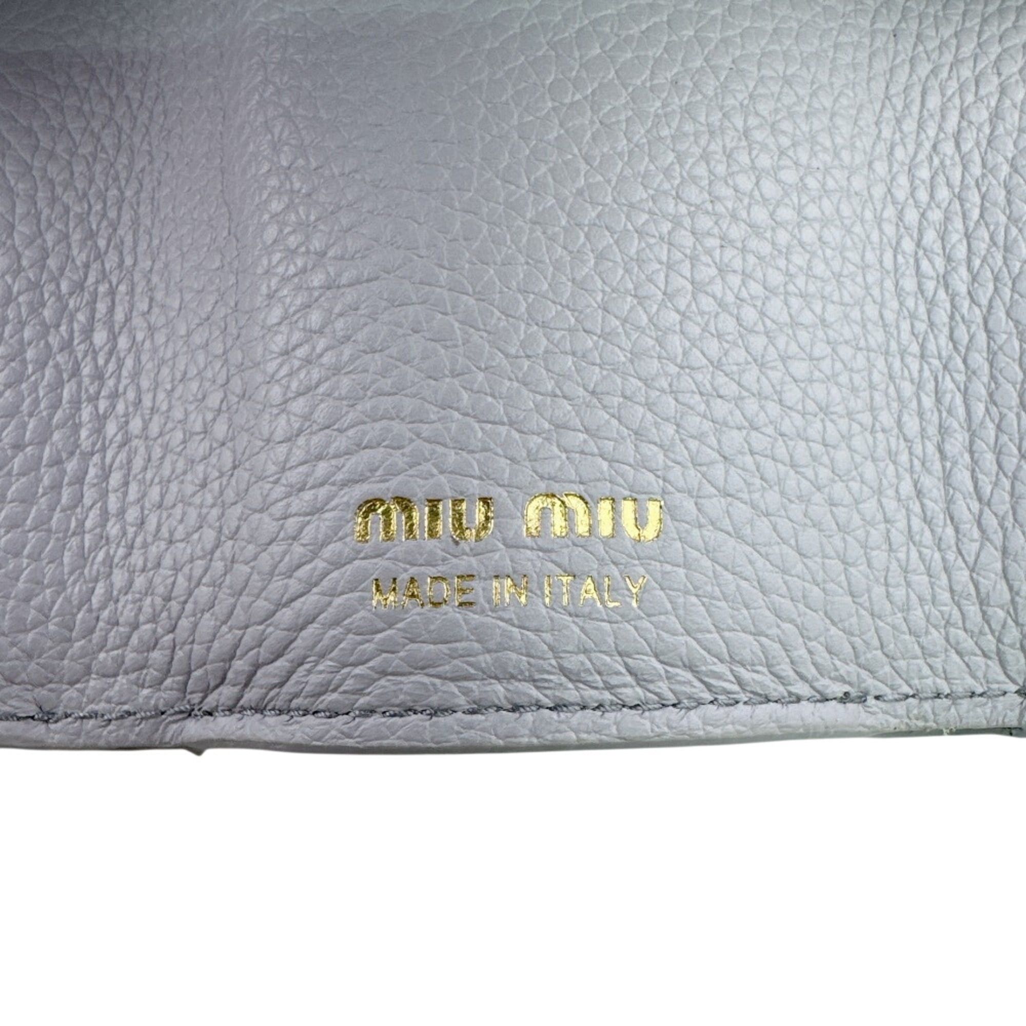 Miu Miu Miu Miu MIUMIU 5MH021 Compact Wallet Logo Tri-fold Blue Size ONE SIZE - 10 Thumbnail