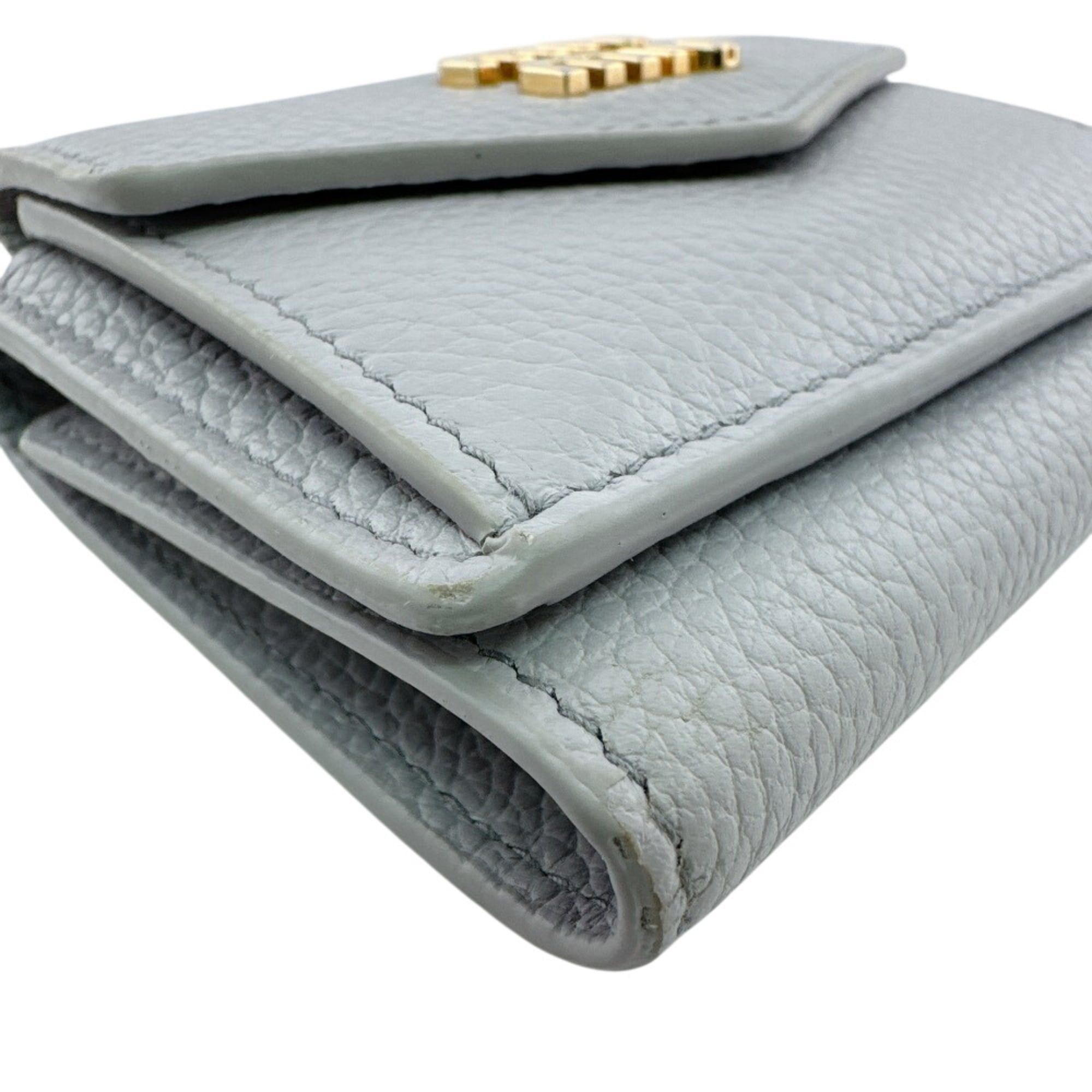 Miu Miu Miu Miu MIUMIU 5MH021 Compact Wallet Logo Tri-fold Blue Size ONE SIZE - 5 Thumbnail
