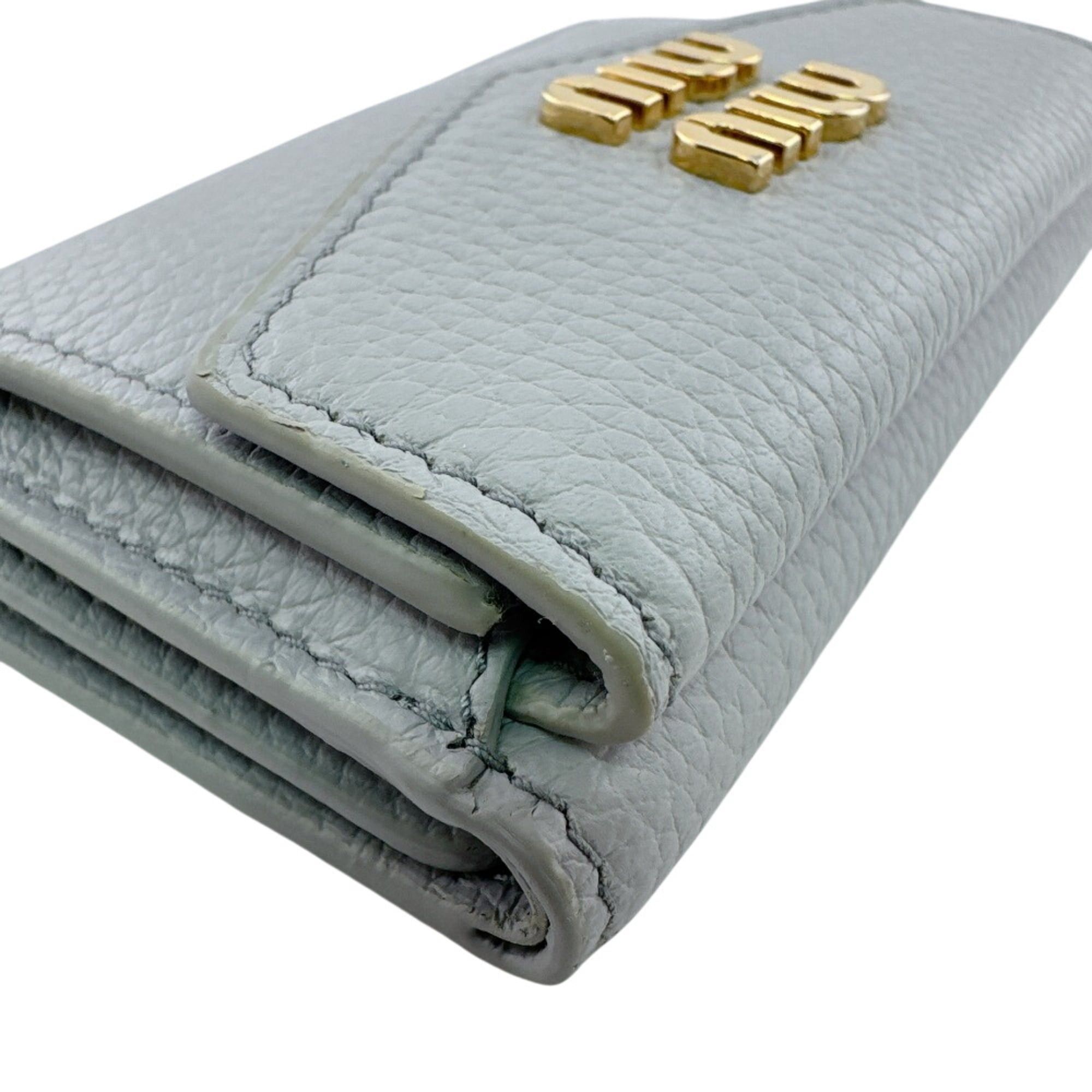 Miu Miu Miu Miu MIUMIU 5MH021 Compact Wallet Logo Tri-fold Blue Size ONE SIZE - 3 Thumbnail
