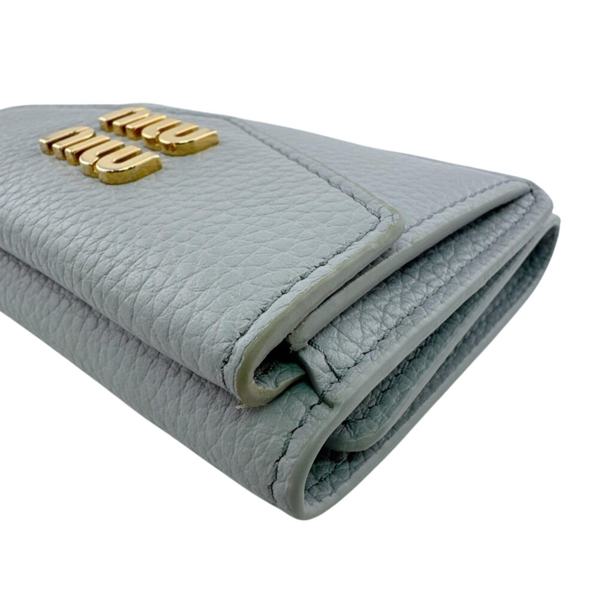 Miu Miu Miu Miu MIUMIU 5MH021 Compact Wallet Logo Tri-fold Blue Size ONE SIZE - 6 Thumbnail