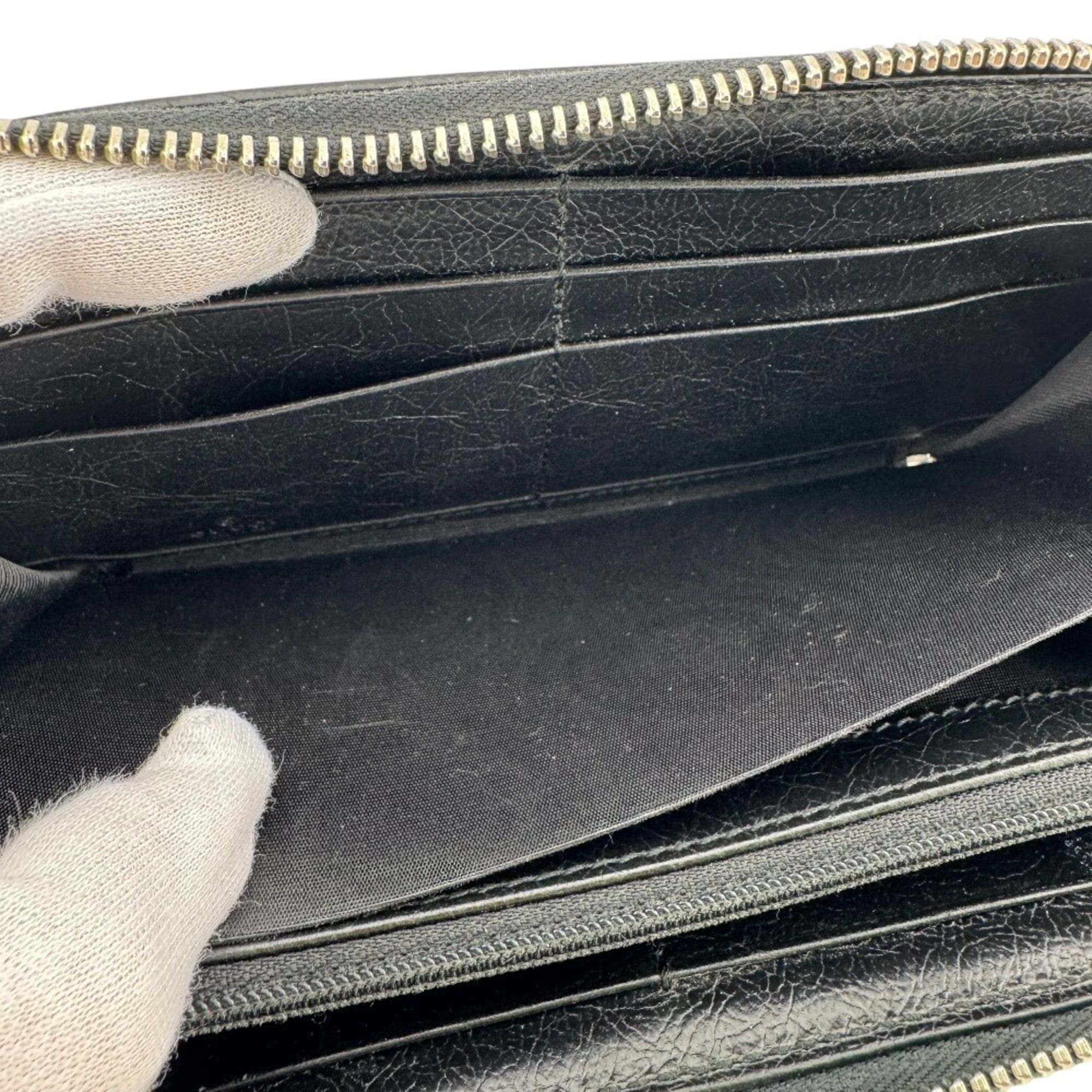 Gucci GUCCI 575988 Round Zip Interlocking G Long Wallet, Card Holder, Coin Purse, Black Size ONE SIZE - 9 Thumbnail