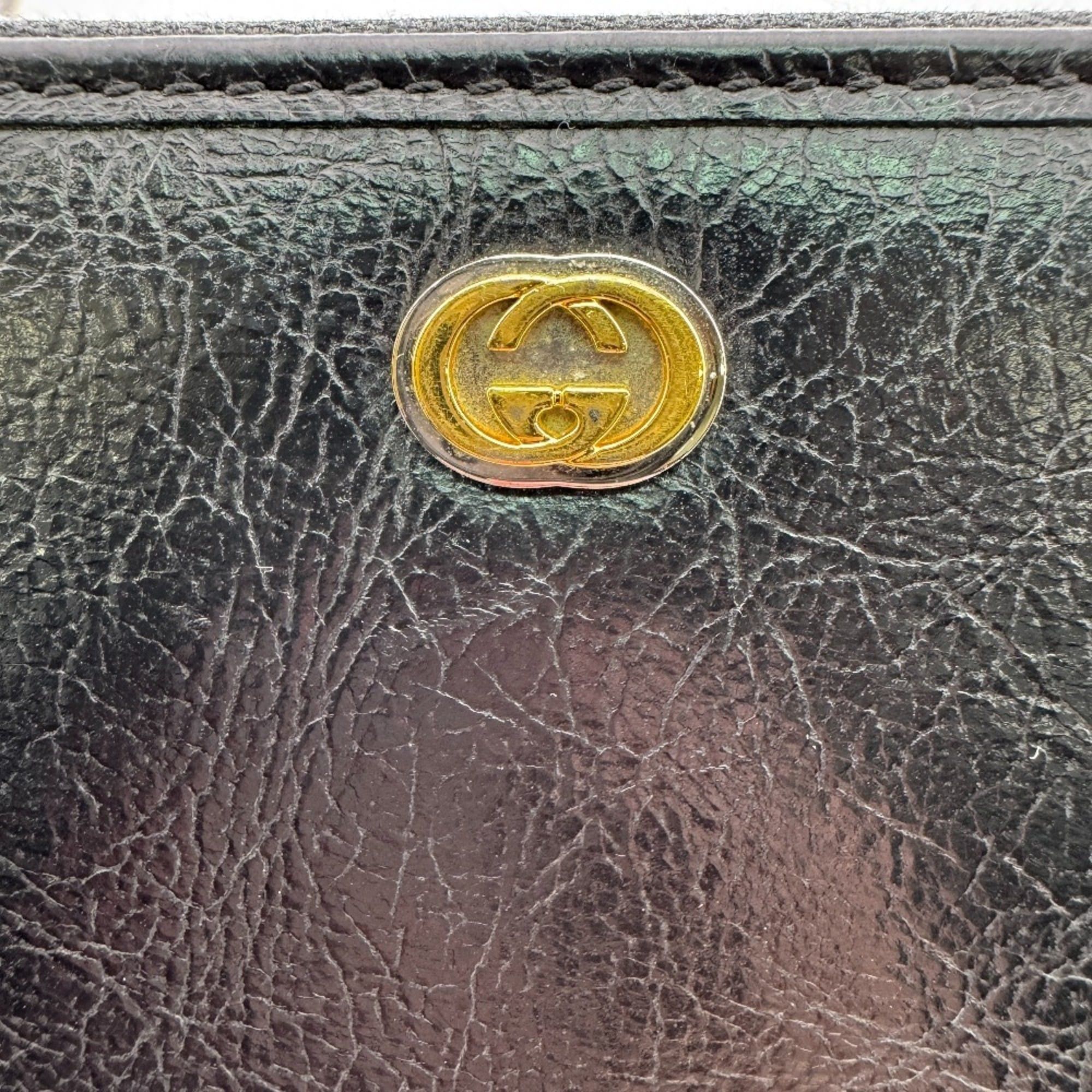 Gucci GUCCI 575988 Round Zip Interlocking G Long Wallet, Card Holder, Coin Purse, Black Size ONE SIZE - 14 Thumbnail