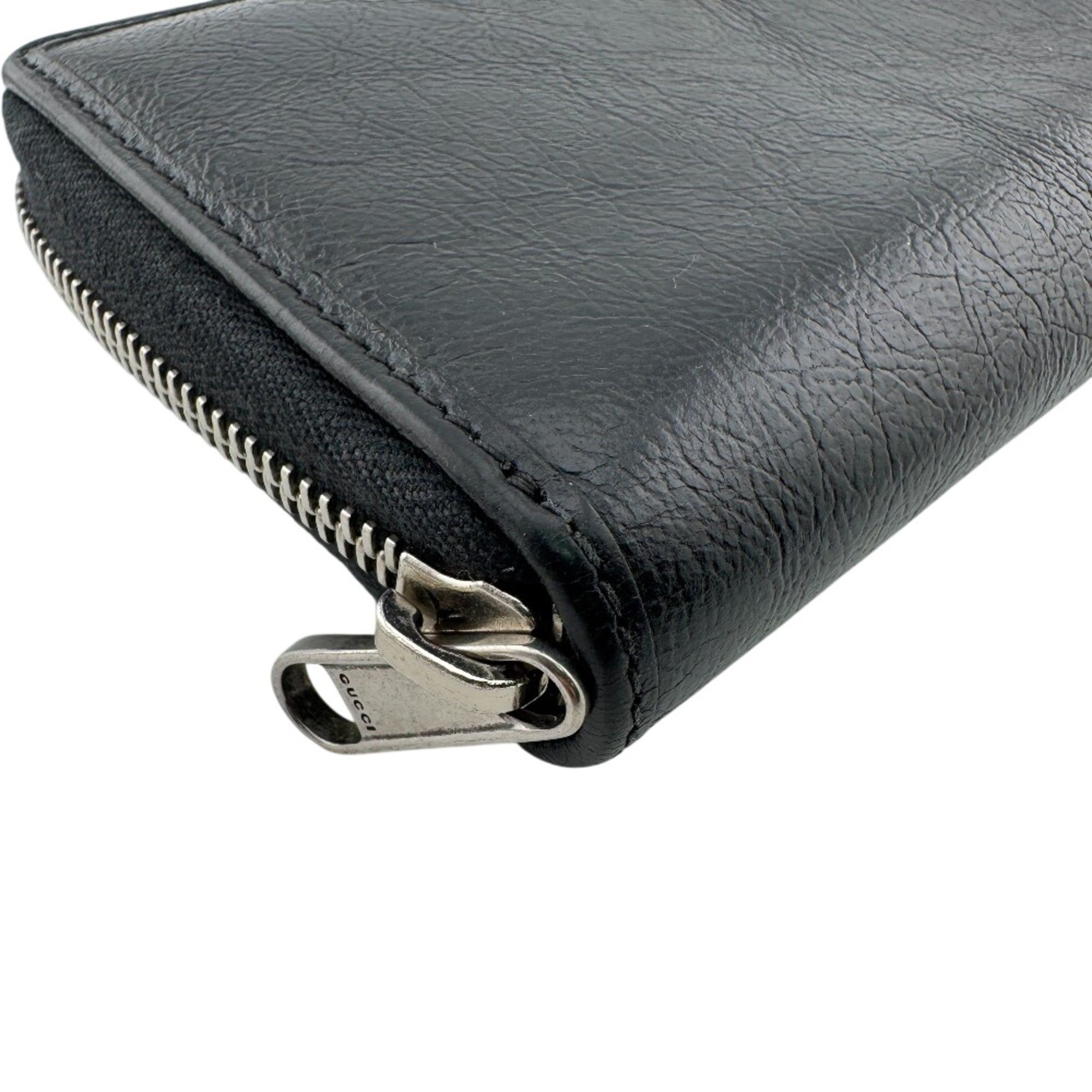 Gucci GUCCI 575988 Round Zip Interlocking G Long Wallet, Card Holder, Coin Purse, Black Size ONE SIZE - 3 Thumbnail
