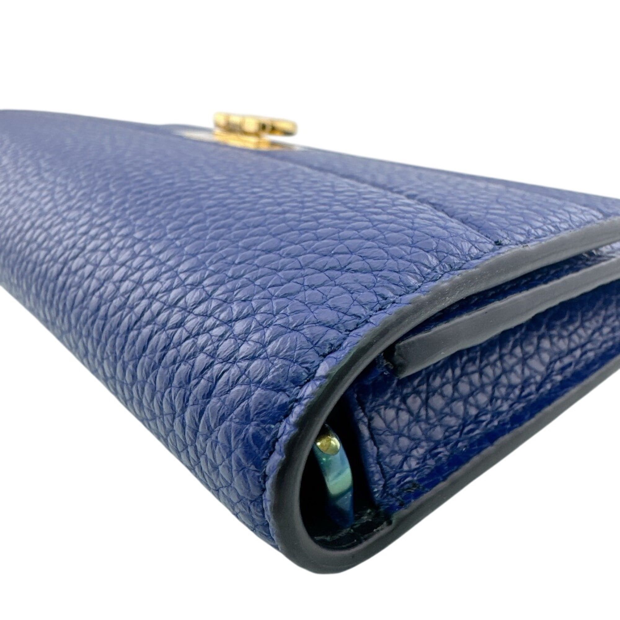 Salvatore Ferragamo Salvatore Ferragamo 220023CALF Gancini Hardware Long Wallet, Card Holder, Coin Purse, Navy Size ONE SIZE - 6 Thumbnail