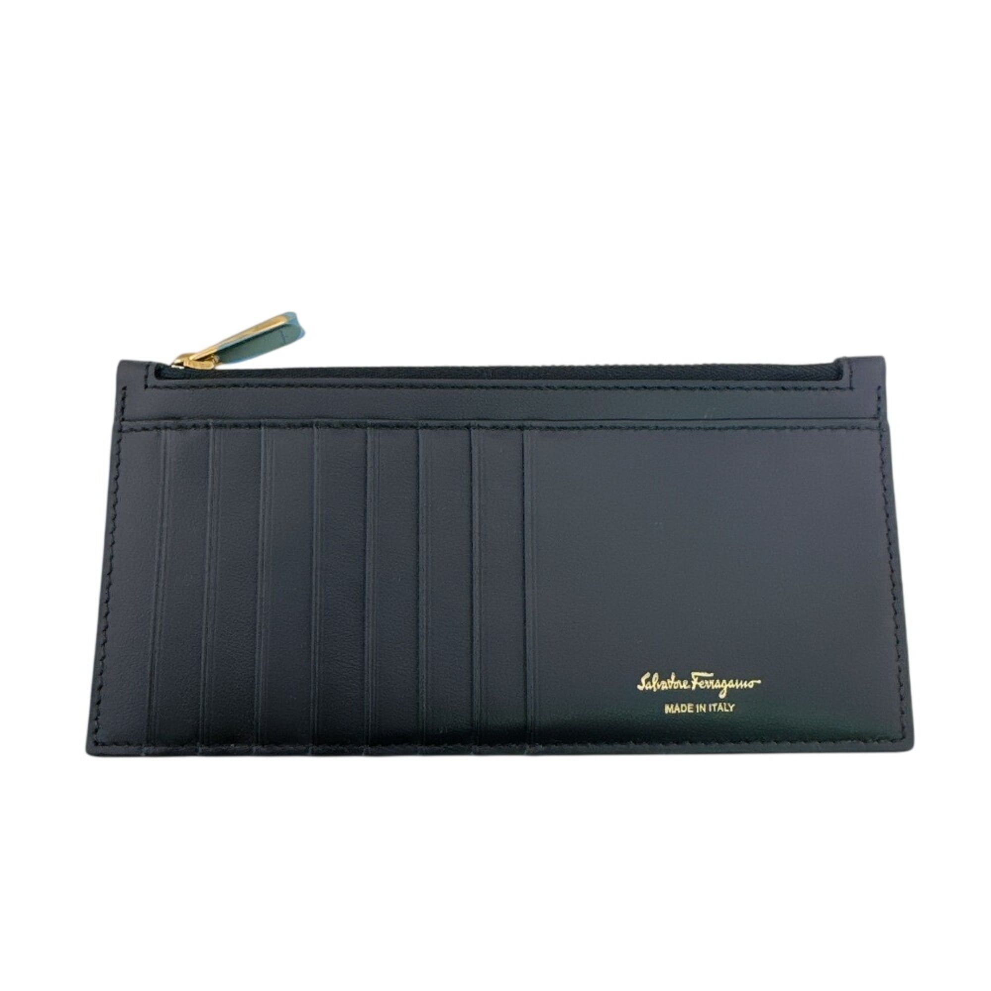 Salvatore Ferragamo Salvatore Ferragamo 220023CALF Gancini Hardware Long Wallet, Card Holder, Coin Purse, Navy Size ONE SIZE - 11 Thumbnail