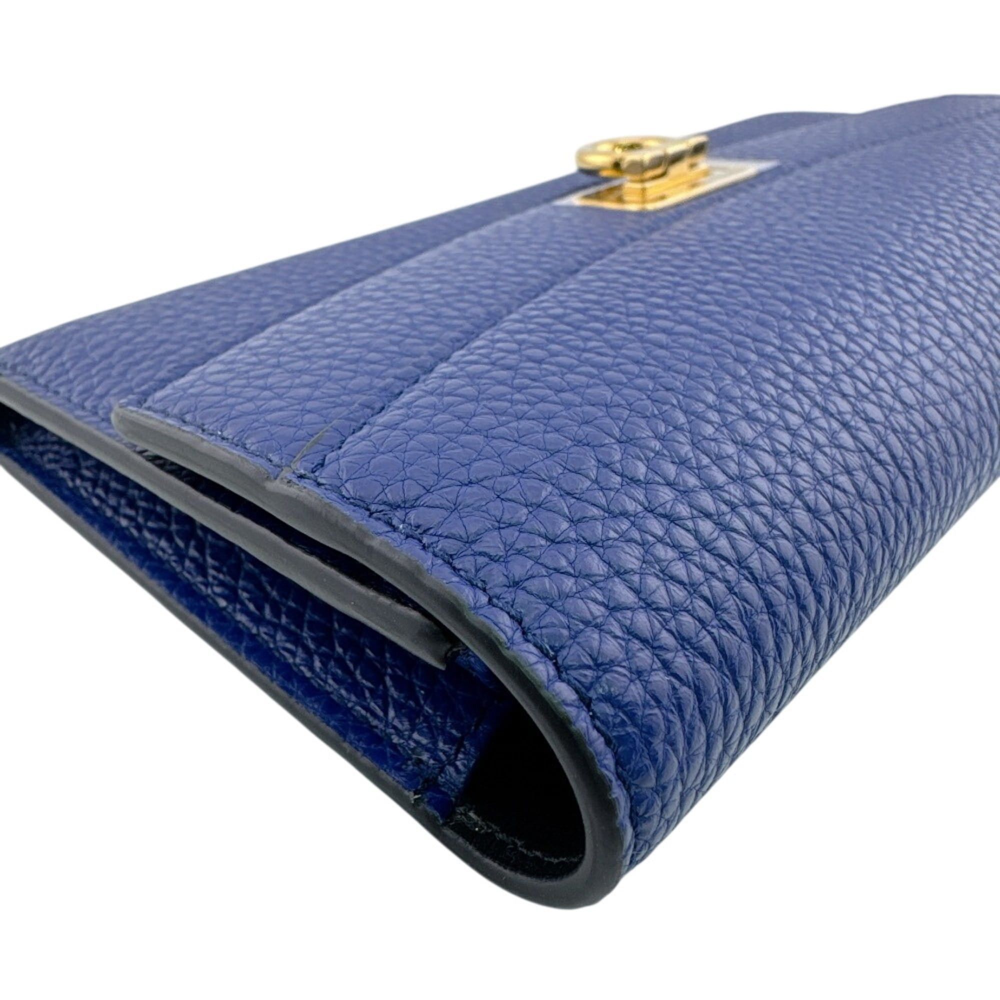Salvatore Ferragamo Salvatore Ferragamo 220023CALF Gancini Hardware Long Wallet, Card Holder, Coin Purse, Navy Size ONE SIZE - 3 Thumbnail