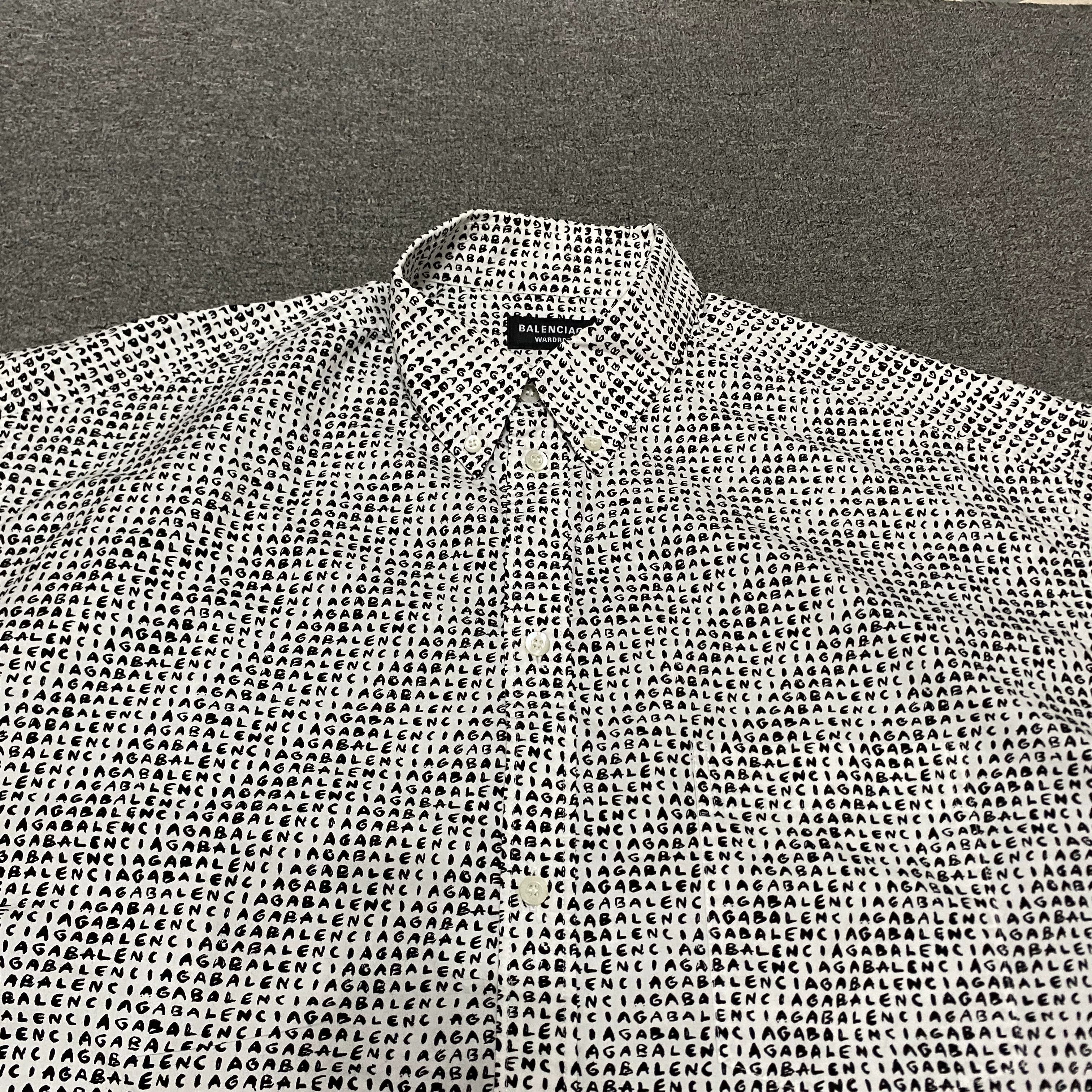Balenciaga Balenciaga All-Over Logo Shirt Size S / US 4 / IT 40 - 3 Thumbnail