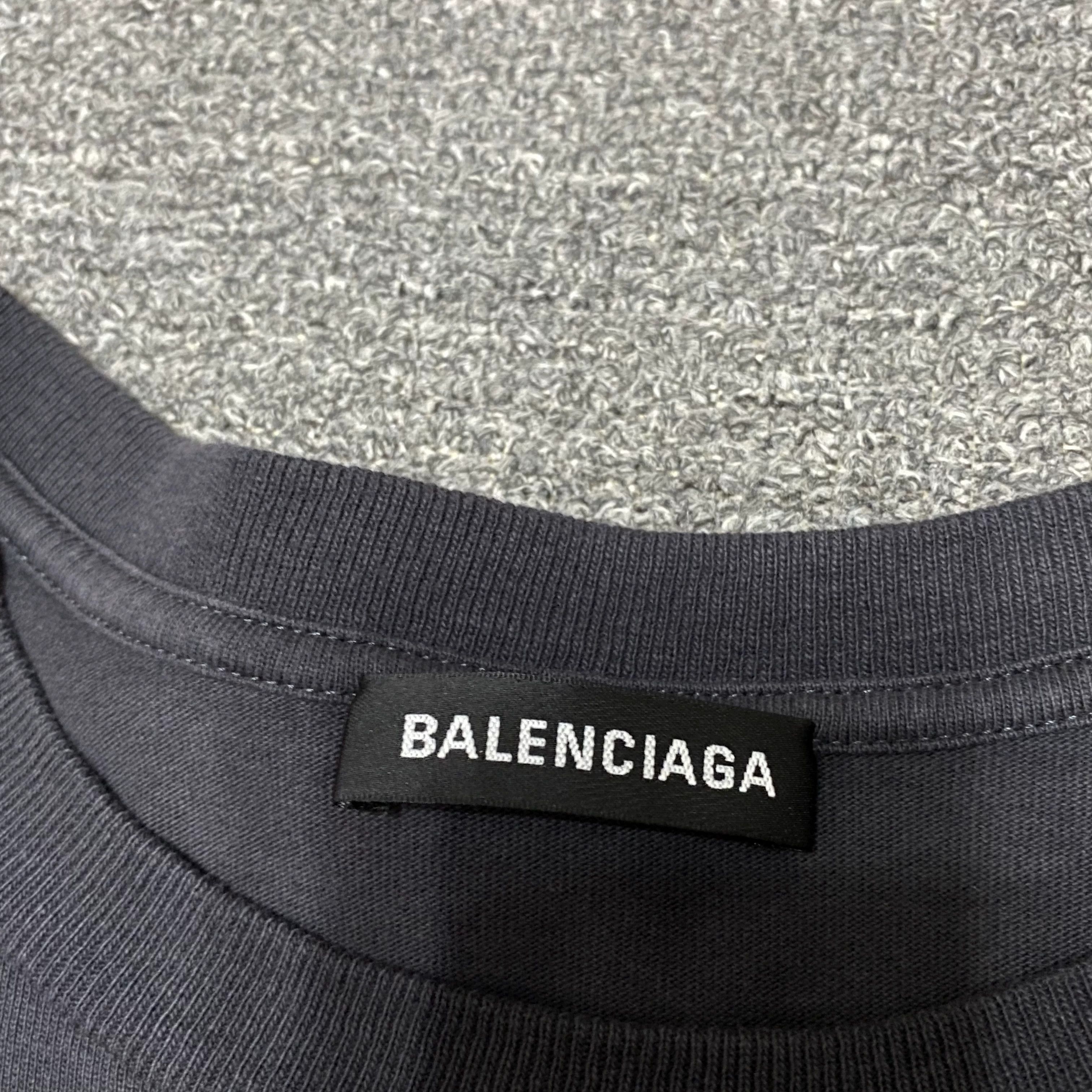 Balenciaga Balenciaga Flocked Lock Washed Short-Sleeve Size US XS / EU 42 / 0 - 4 Thumbnail